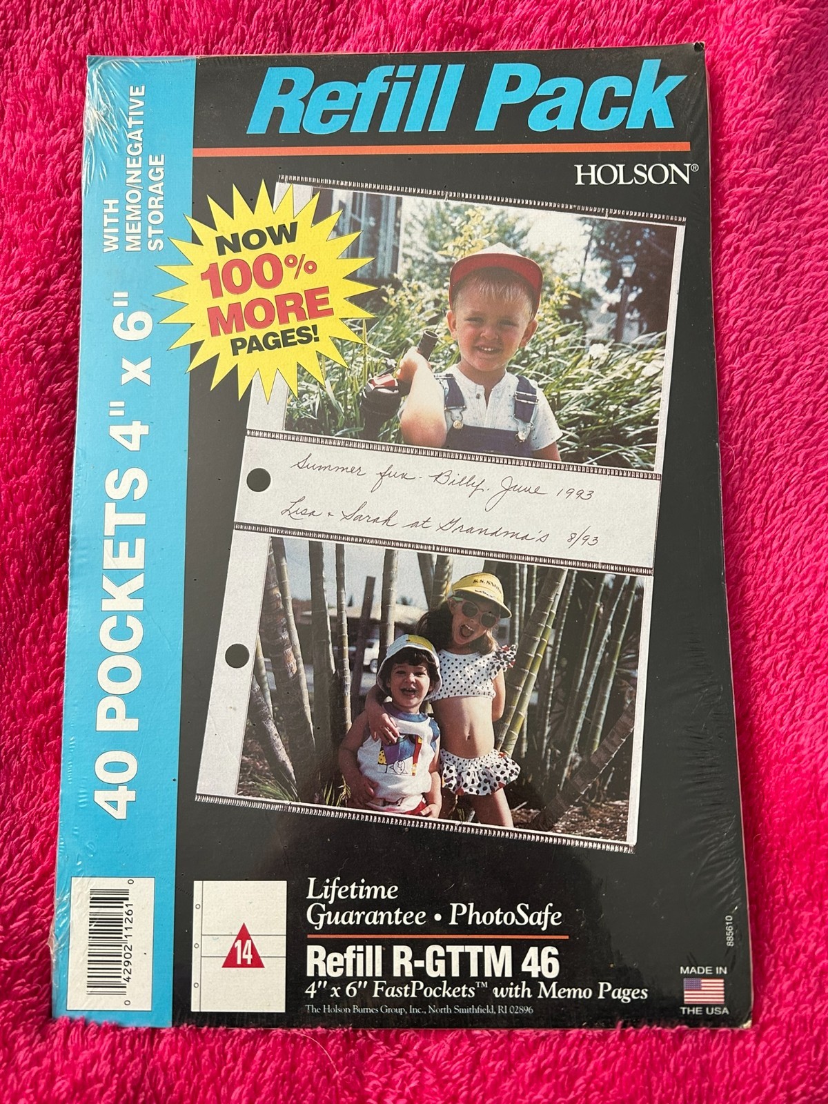 Photo album New Refill Pack 40 Pockets 4×6” w/ Memo + Negative safe Storage NOS
