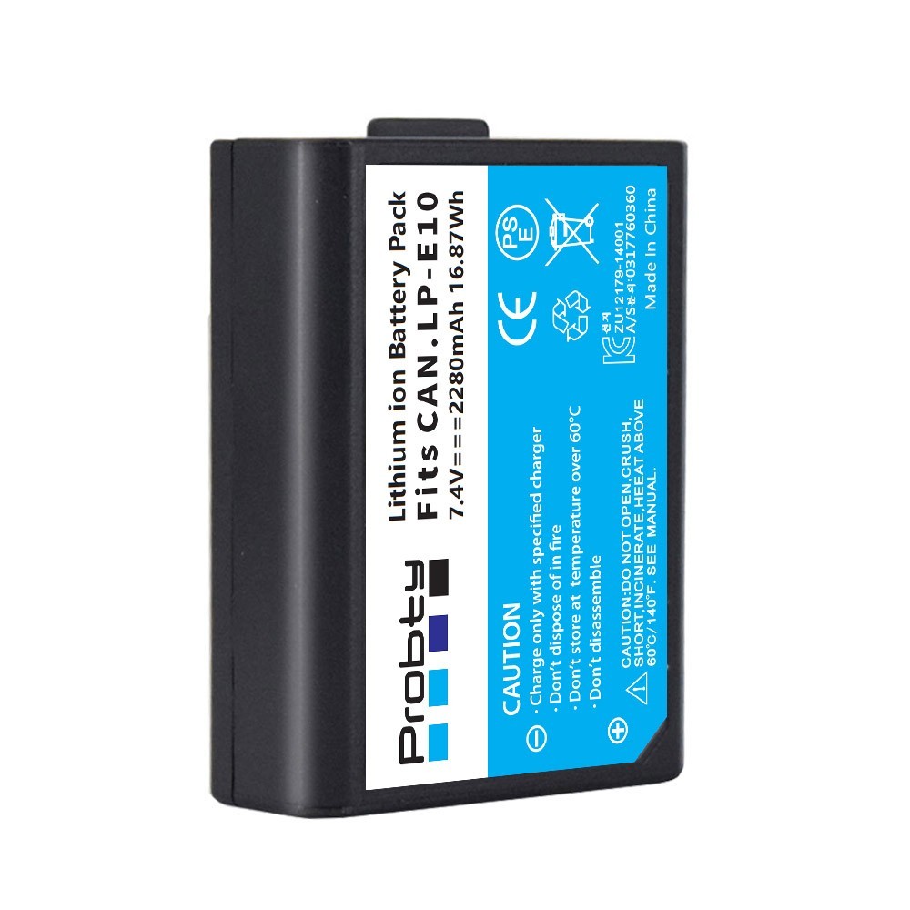 2280mAh LP-E10 Battery + Charger for Canon EOS Rebel T3, T5, T6, T7, Kiss X50