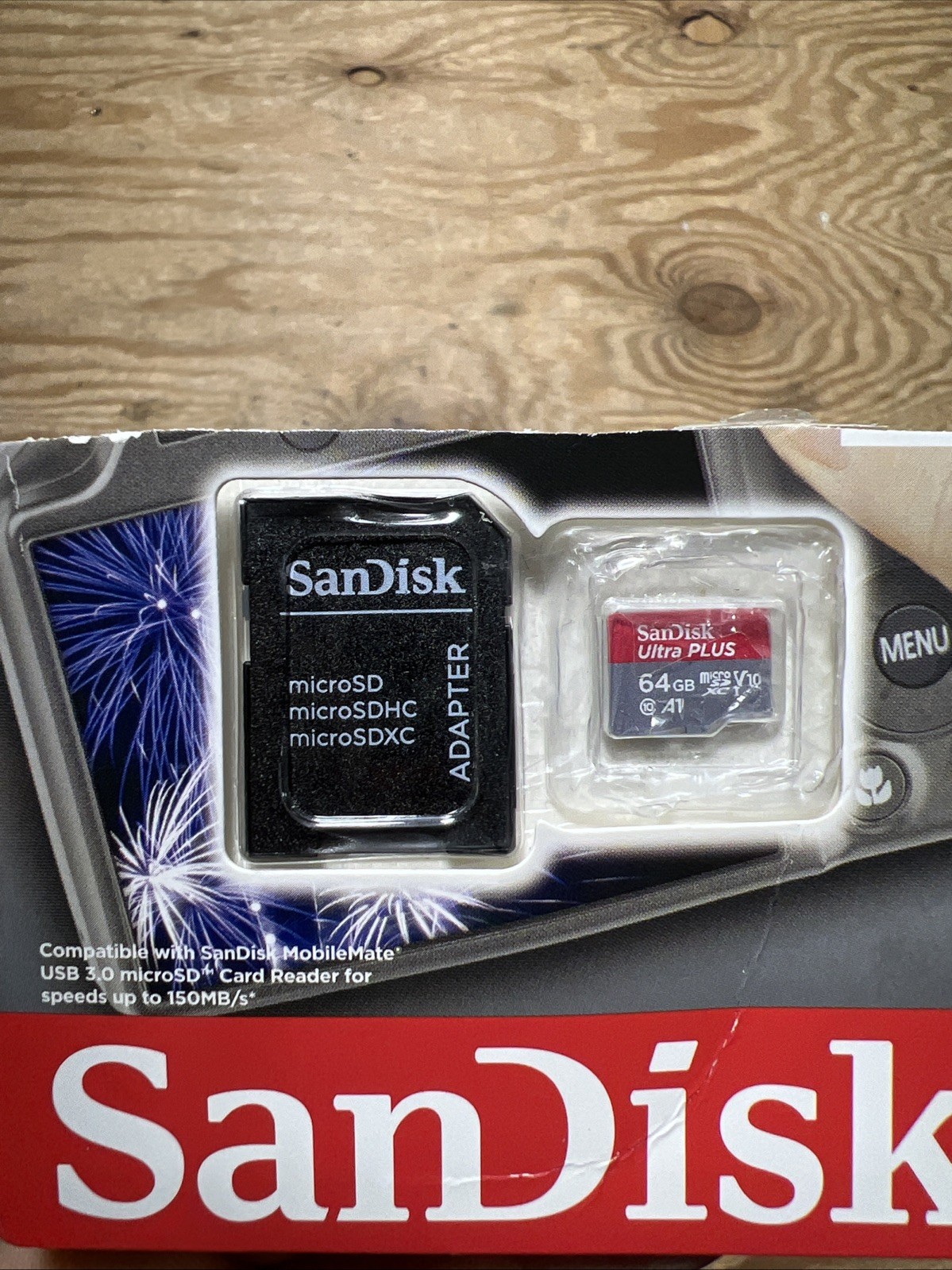 SanDisk Ultra Plus Card w/ Adapter – 64 GB 150 mB/s Brand New UHS-I SD Card