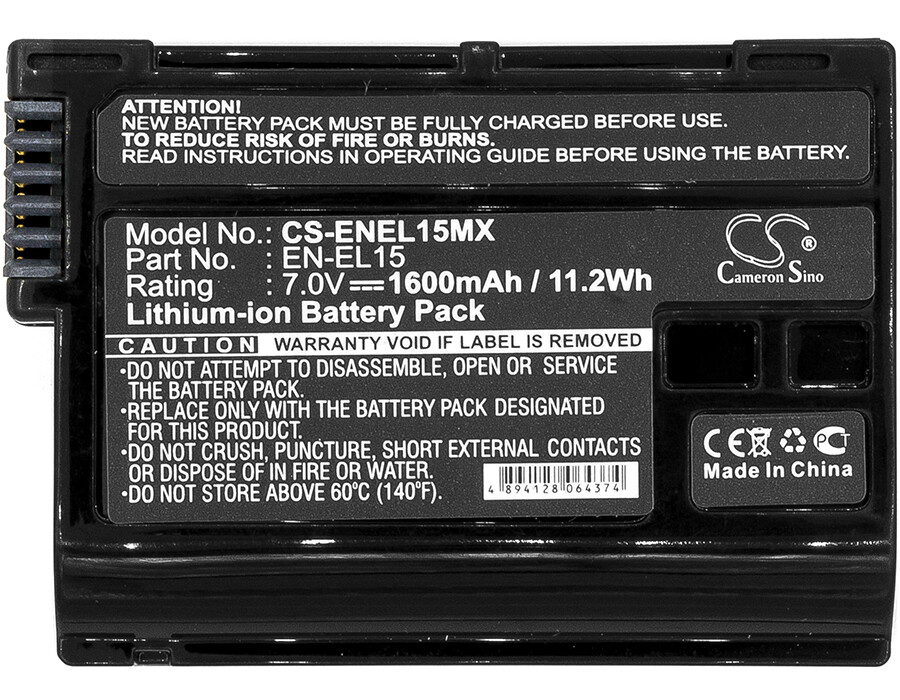 1600mAh Battery For Nikon 1 V1,Coolpix D7000,D600,D610,D7000,D7100,D7200;MB-D12