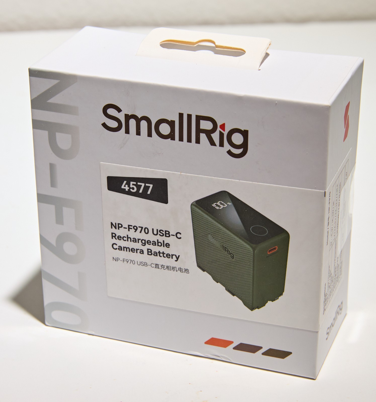 SmallRig 4577 L-Series/NP-F970 USB-C Rechargeable Camera Battery (Green) NEW
