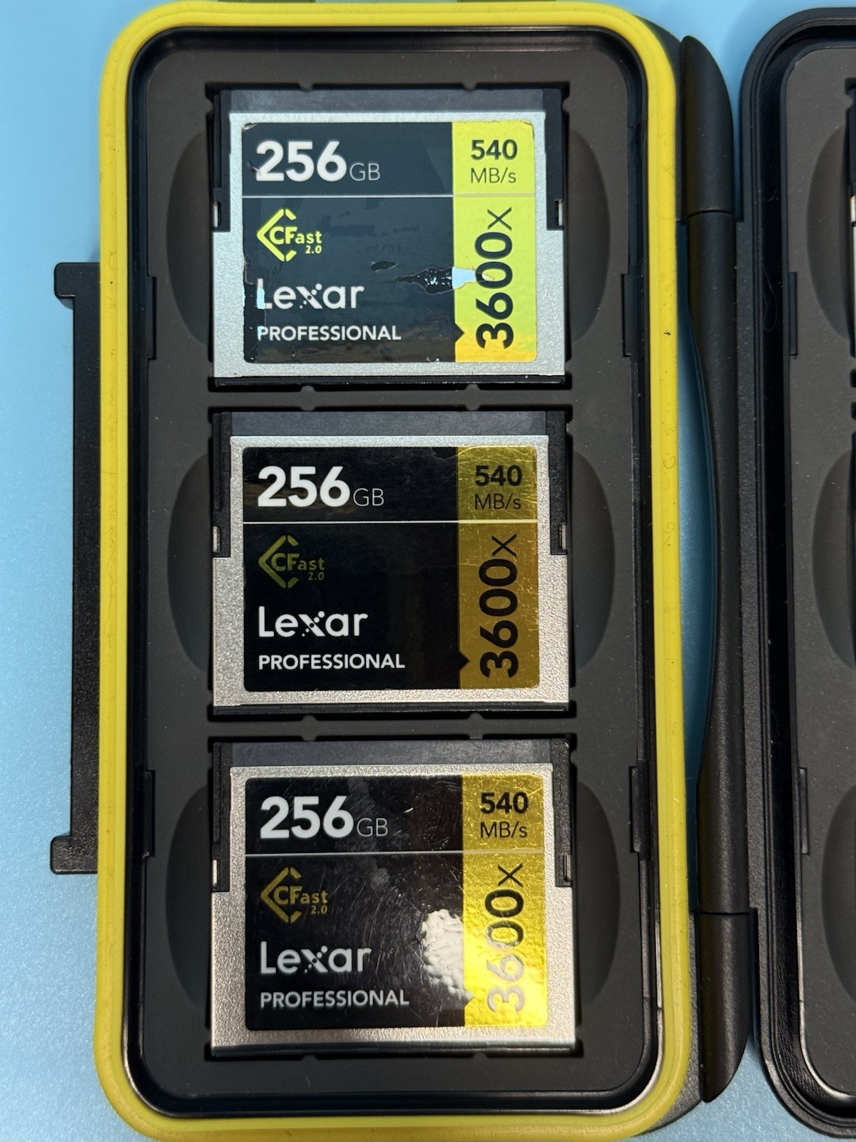 6x Lexar Professional 256GB 3600x CFast 2.0 Cards Set with Case – EXCELLENT
