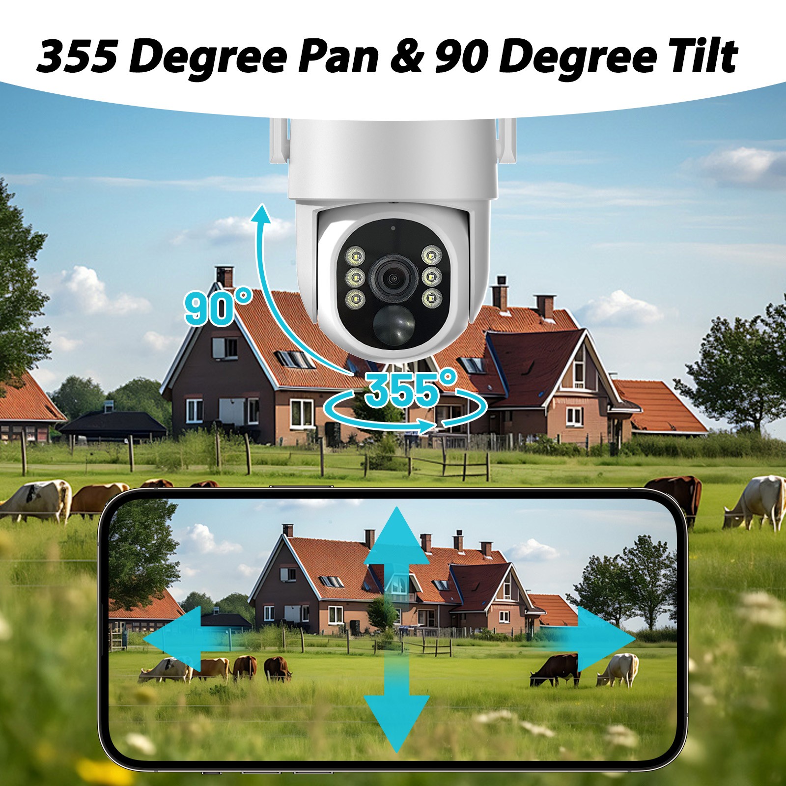 4G Rechargeable Battery PTZ CAMERA With 64GB Memory Card 4MP Dome Solar Camera C