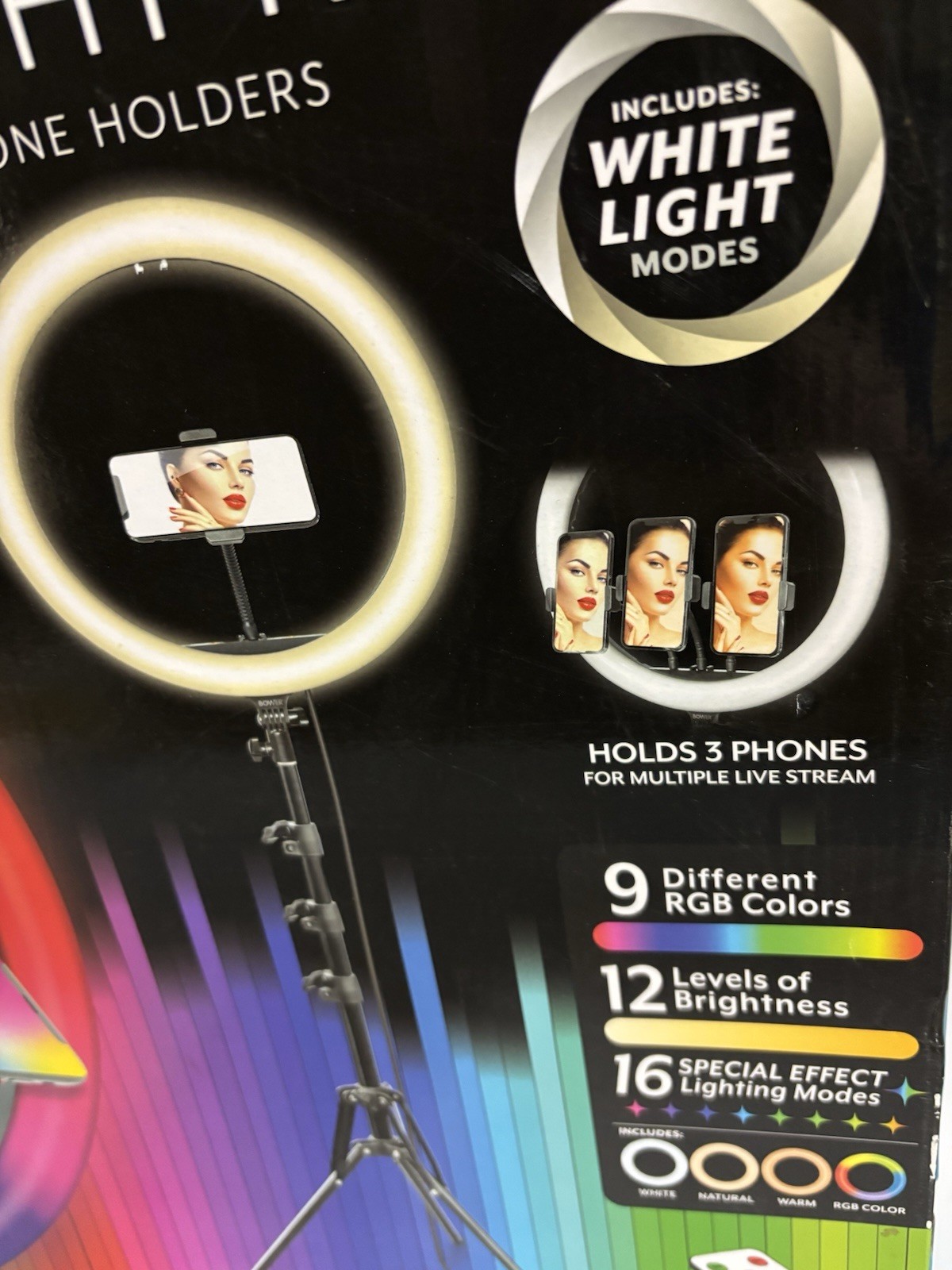 Bower Content Creator Kit with 16-inch RGB Ring Light, 62 in Adjustable Tripod