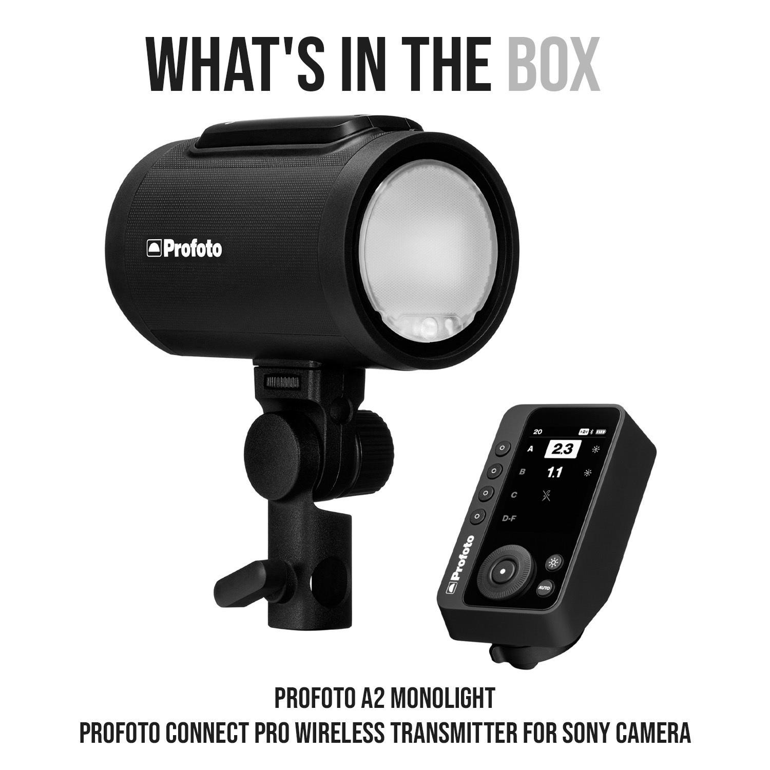 Profoto A2 Monolight and Connect Pro Wireless Transmitter for Sony Camera Bundle