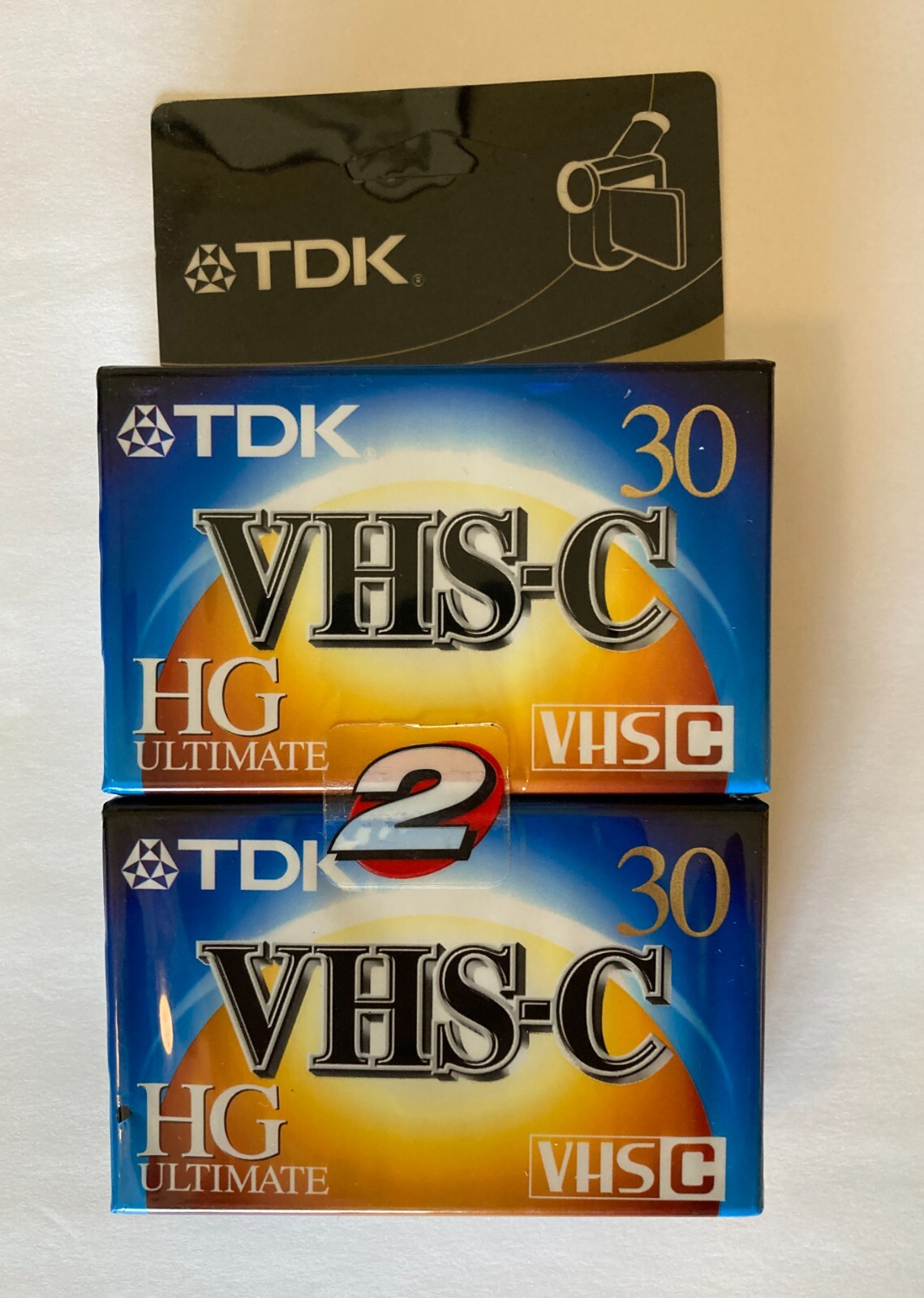 TDK 30 MINUTE VHS-C HG ULTIMATE CAMCORDER CASSETTE TAPES (2 Pack) – SEALED – NEW