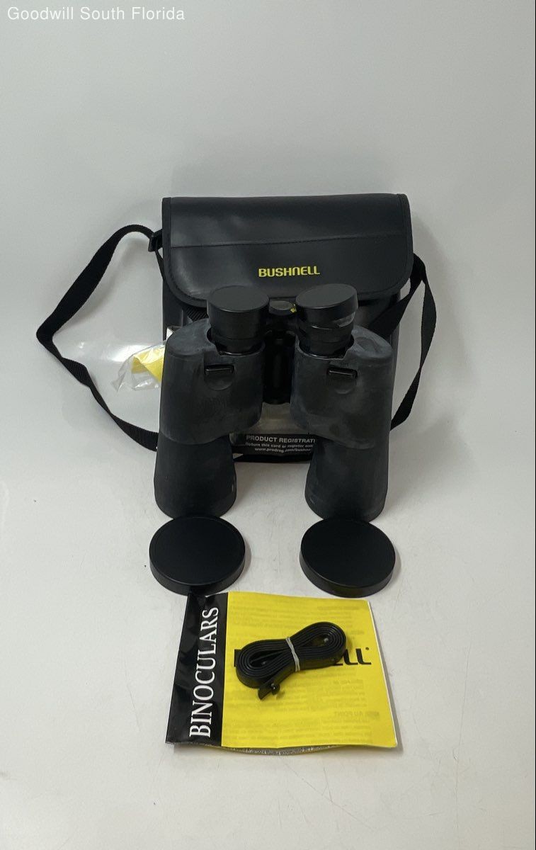 Bushnell Black Outdoor Optics Binoculars With Carrying Case & Manual