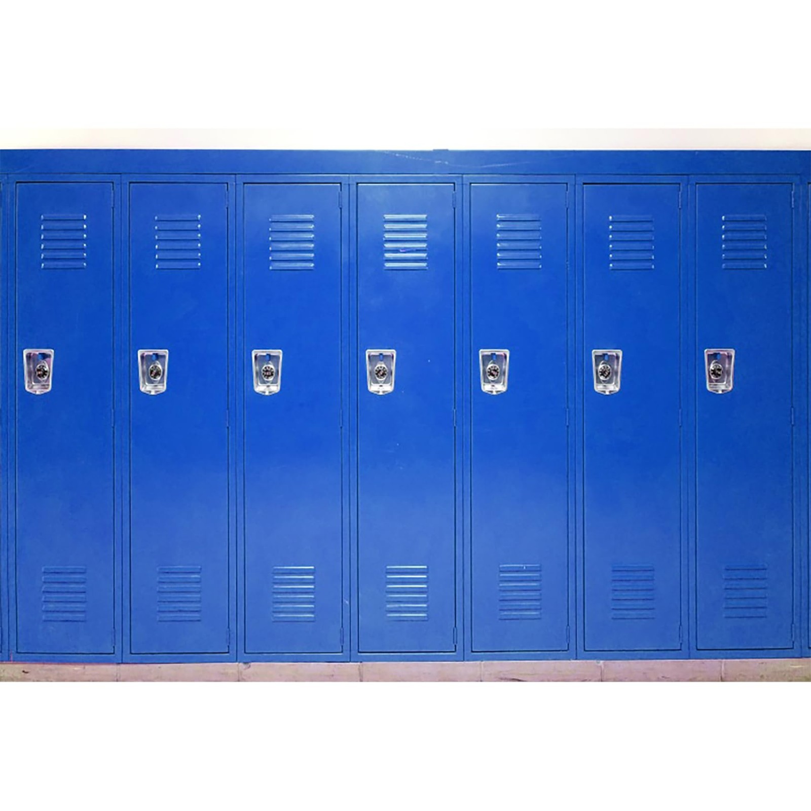 12x8ft Blue School Cabinet Locker Photography Backdrop Basketball Studio Prop