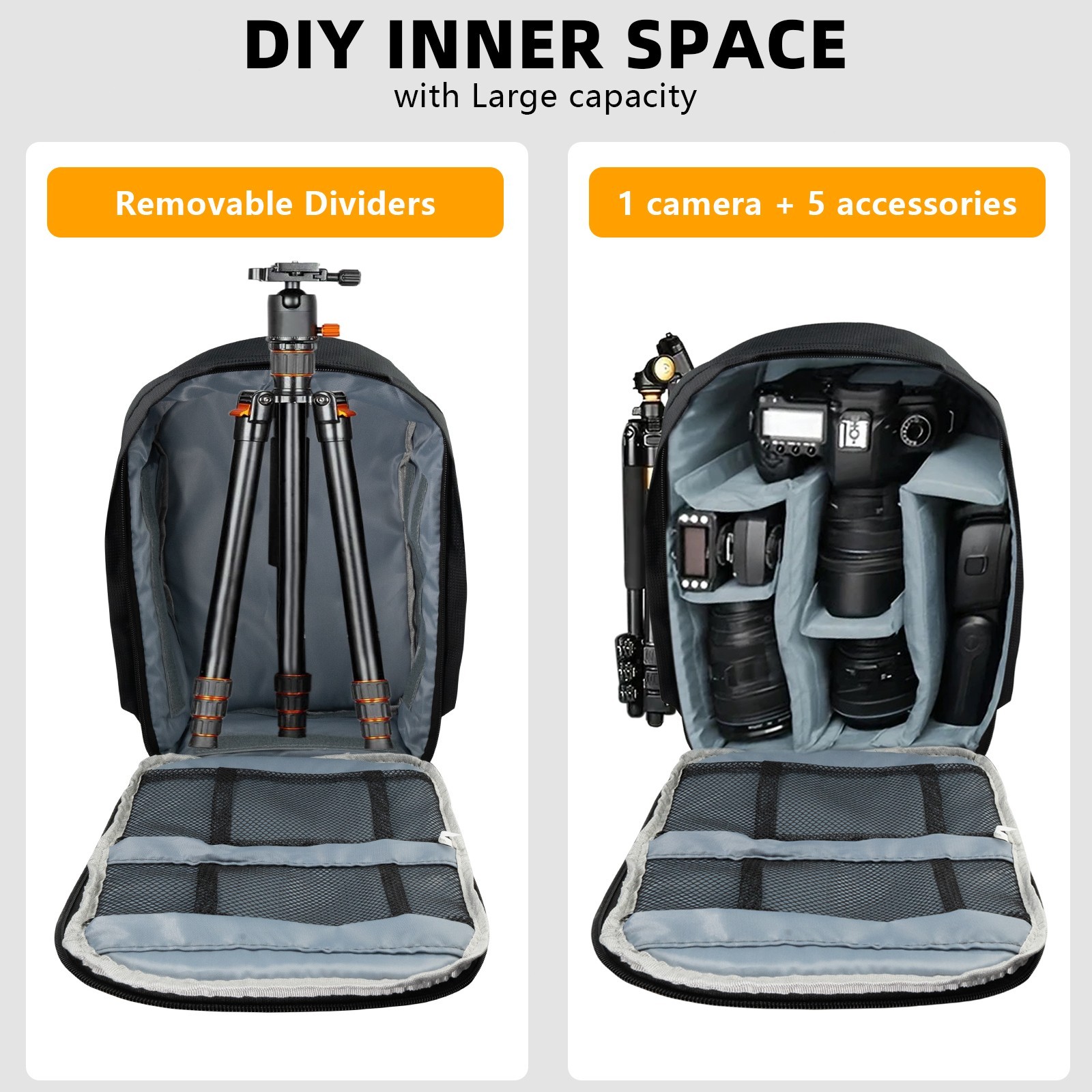 Camera Backpack for Photographers – Organized Storage for DSLR, Lenses & Tripod