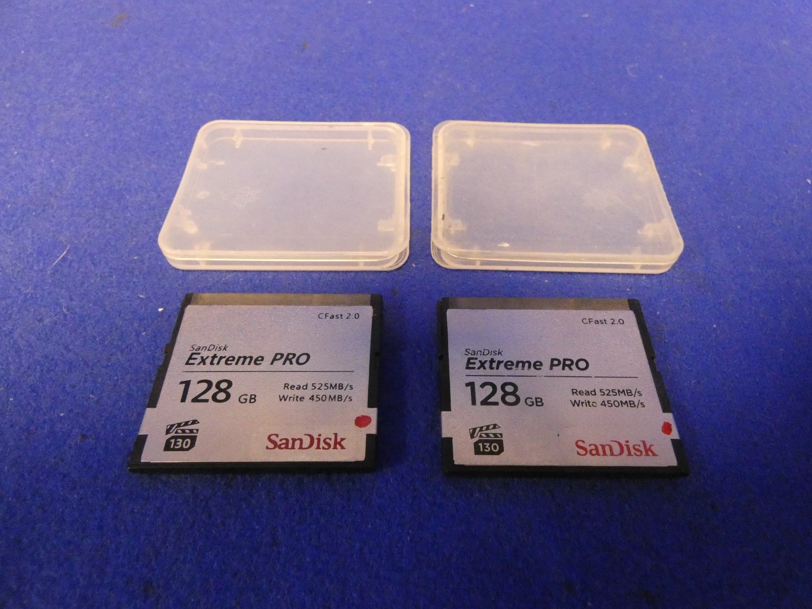 SanDisk Extreme PRO 128GB CFast 2.0 Memory Card 4K Video High Speed 525MBs QTY 2