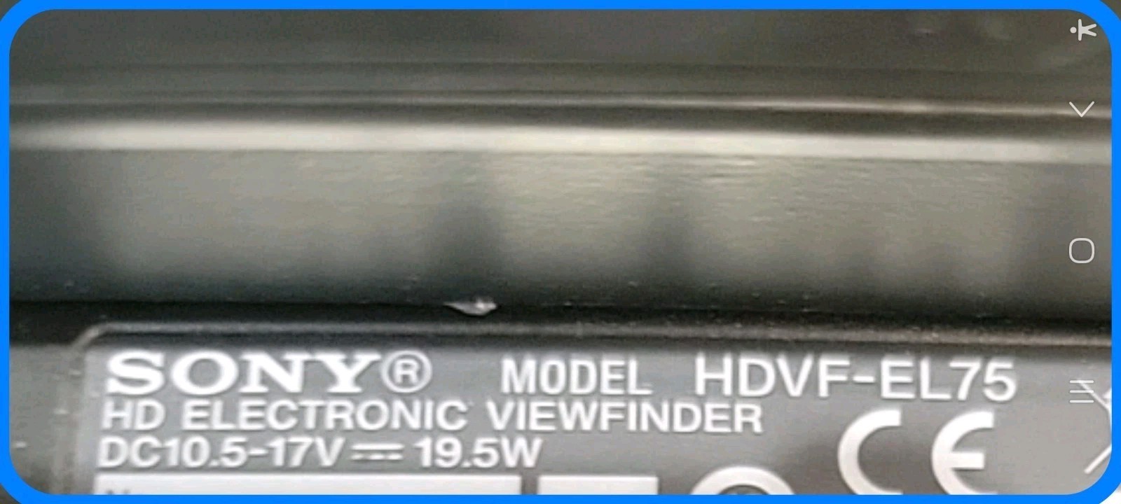 Sony HDVF-EL75 7.4″ OLED Studio Viewfinder with Hood