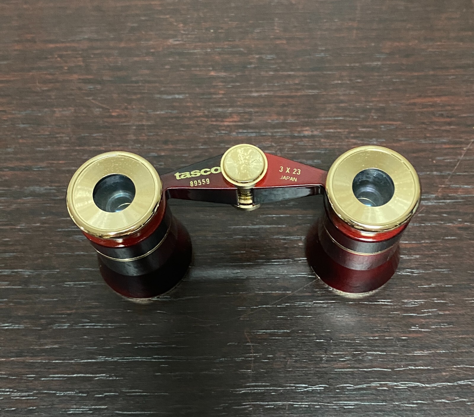 Vintage TASCO Japan 3 X 23 Opera Binoculars Burgundy & Gold #89559
