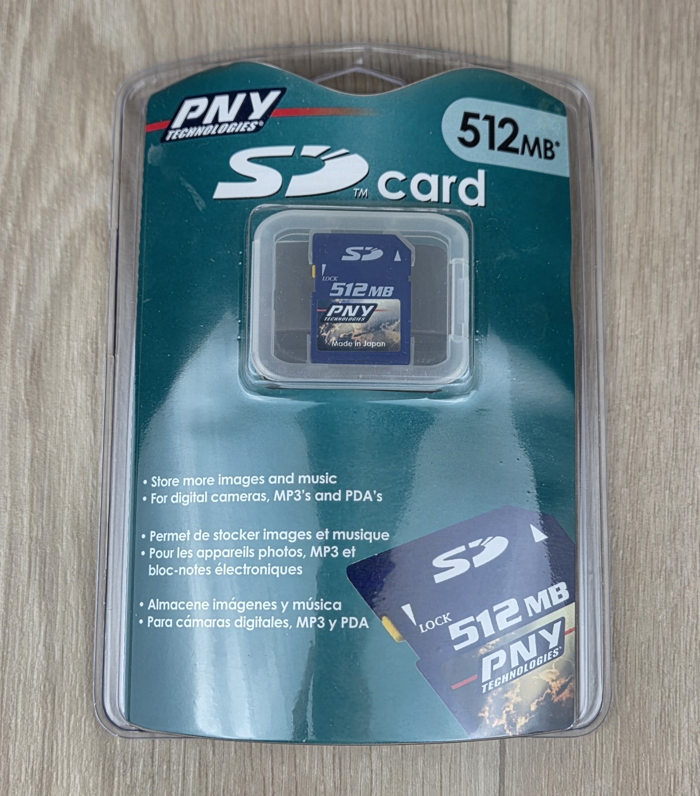 PNY Technologies 512 MB SD Card P-SD512-RF3 Made in JAPAN – NEW FACTORY SEALED