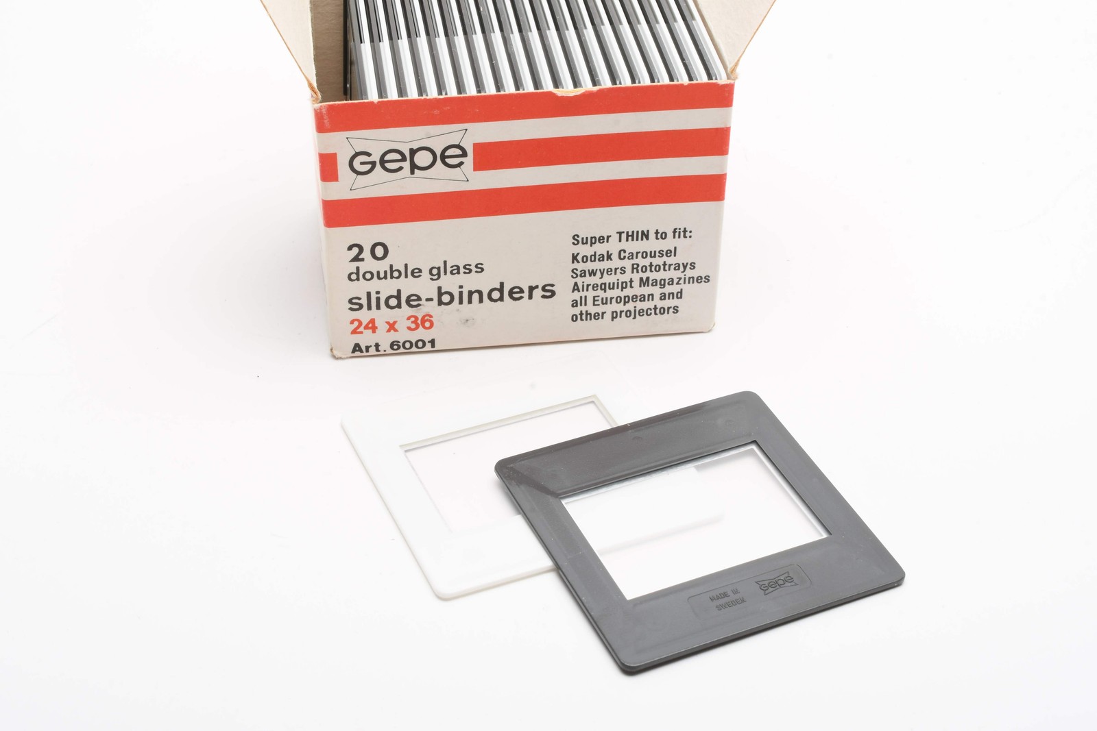 20X Gepe Double glass 24×36 35mm slide mounts 6001, New
