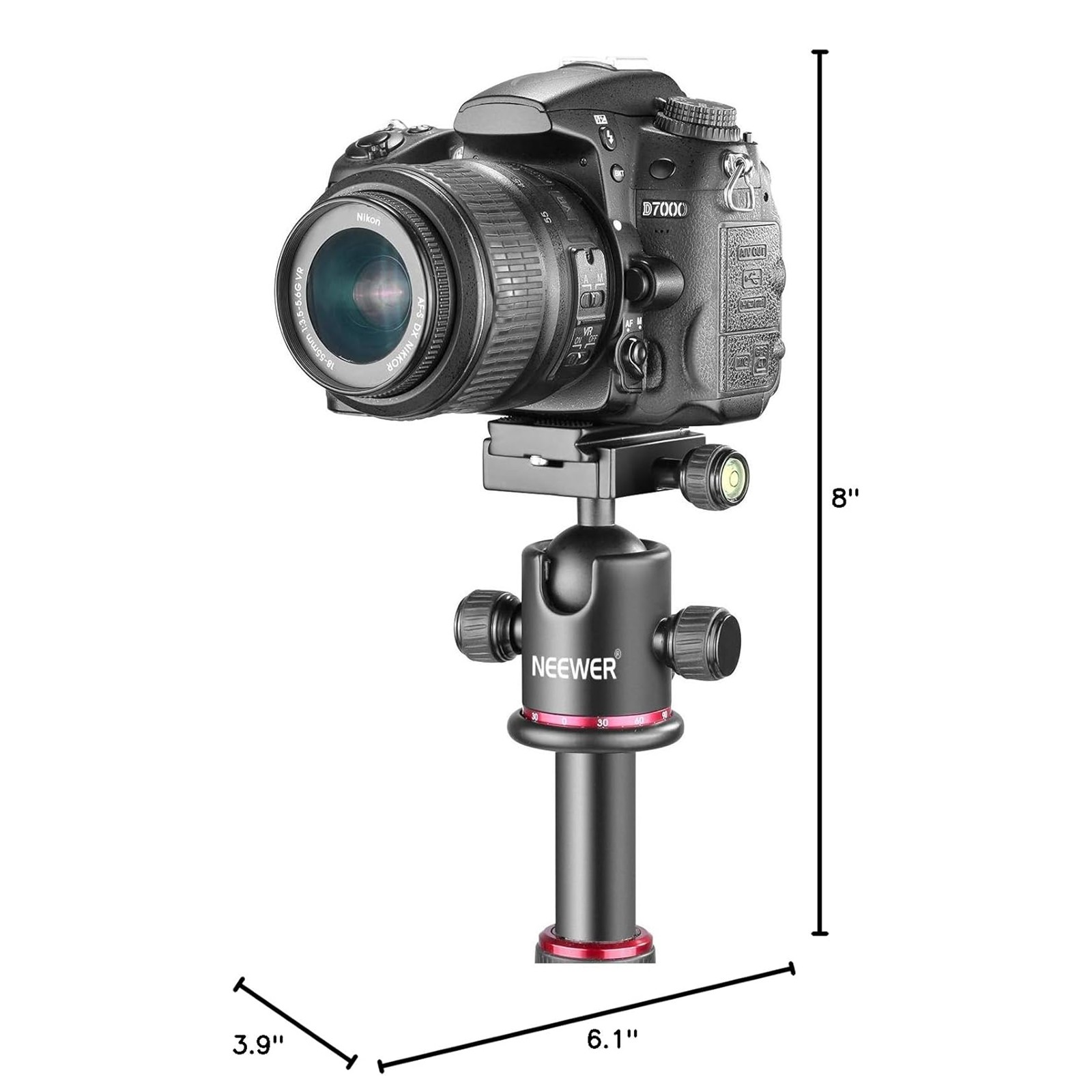 NEEWER Metal Rotating Panoramic Ball Head with 1/4”Arca Type Quick Release Plate