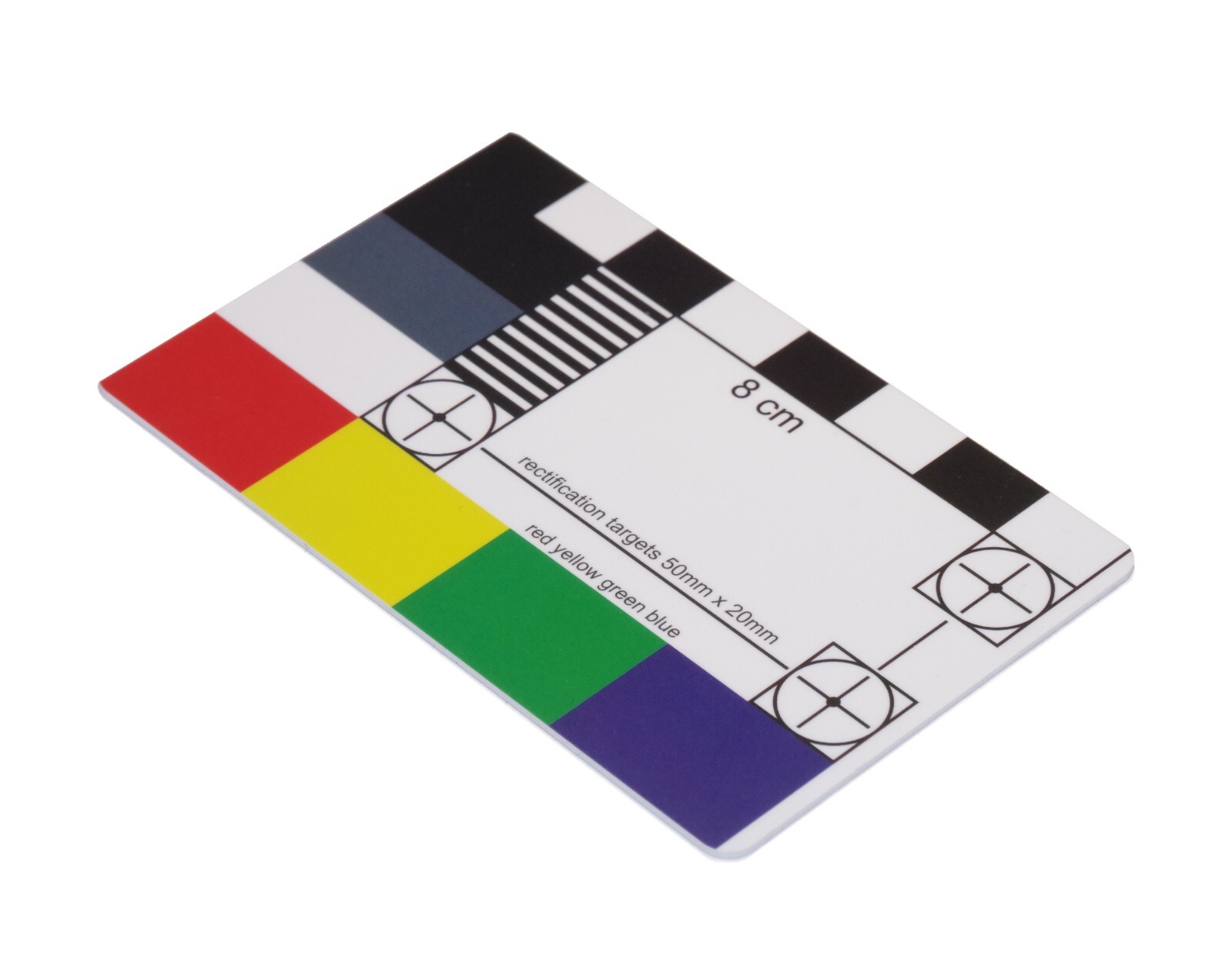 color scale image calibration – focus test chart pocket card