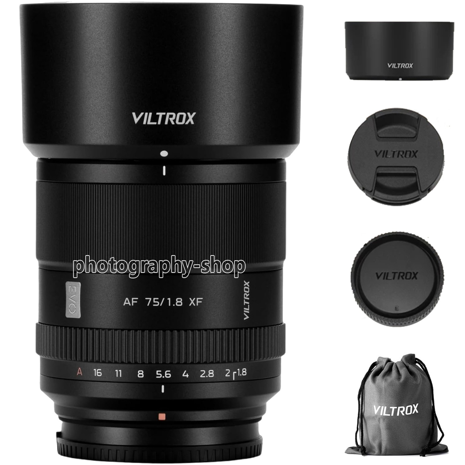 Viltrox AF 75mm F1.8 EVO APS-C Auto Focus Lens for Fujifilm Fuji X Mount Cameras
