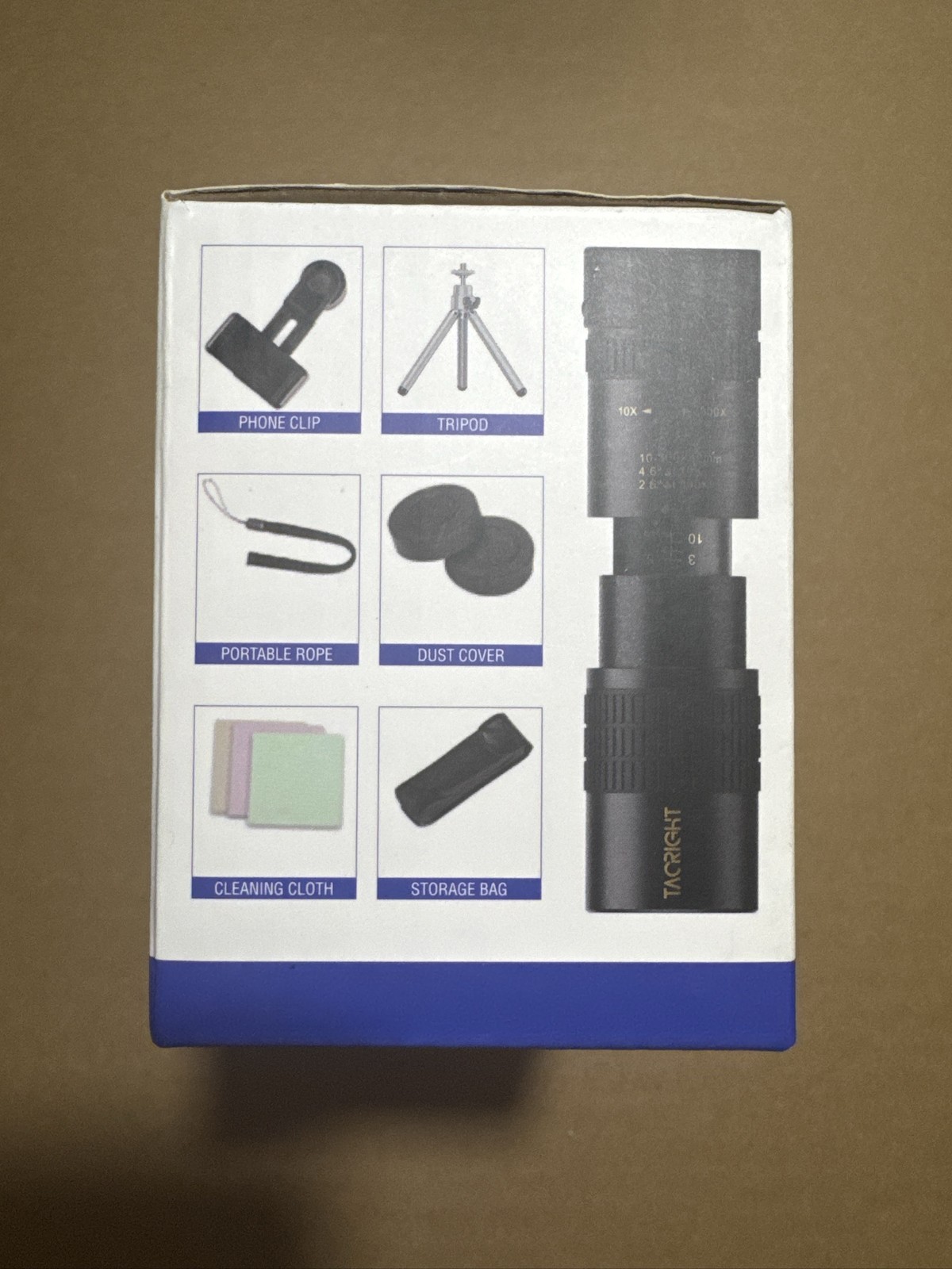 NEW TacRight 40MM Large Objective Multi-Coated Lens Monocular 10X-300X Zoom