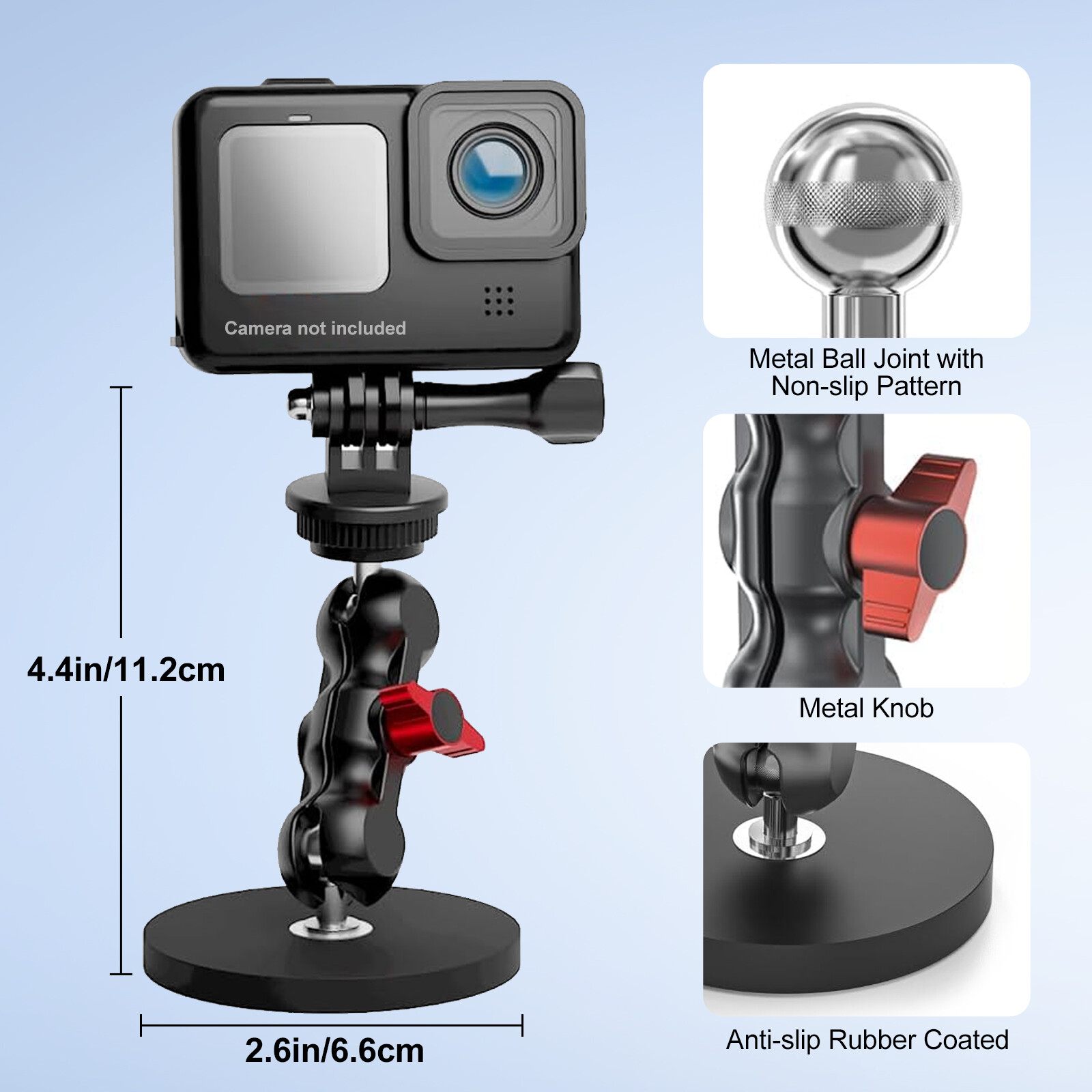 Magnet Camera Mount Magnetic Suction Cup Mount for GoPro 13/12 DJI Osmo Action