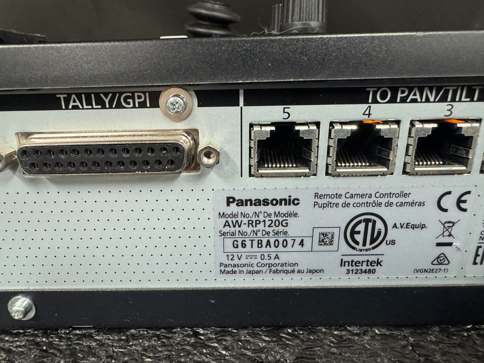 PANASONIC REMOTE PTZ IP NETWORK VIDEO CAMERA CONTROLLER AW-RP120 AW-RP120G