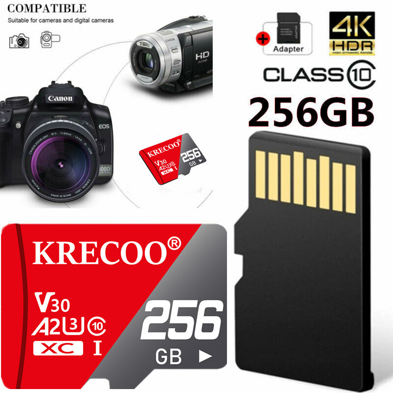 Micro SD Card Memory Card 128GB 256GB 1TB TF Card High Speed Free Adapter Lot