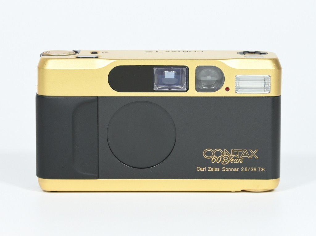 CONTAX T2 60 Years Limited Gold 35mm Film Camera w/Box, Leather Case [Top Mint]