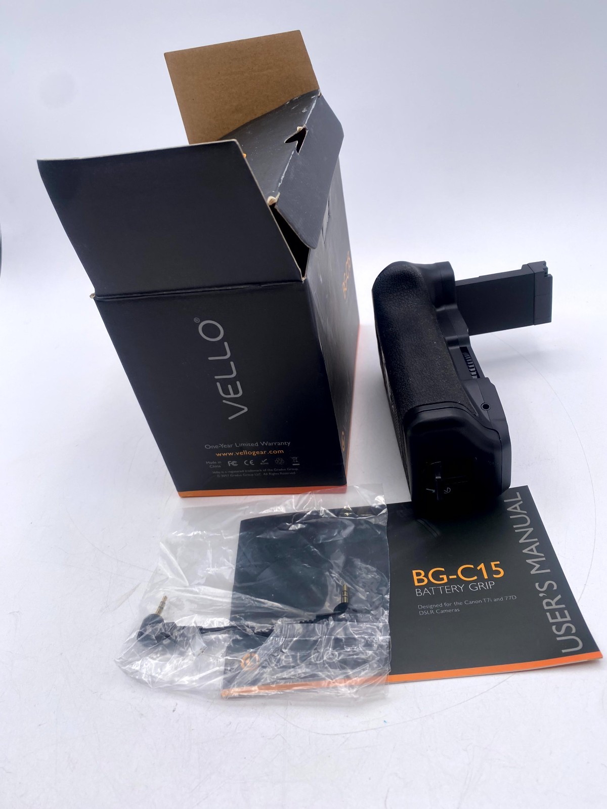 Vello BG-C15 Battery Grip Black Rechargeable for Rebel T7i & 77D DSLR Cameras