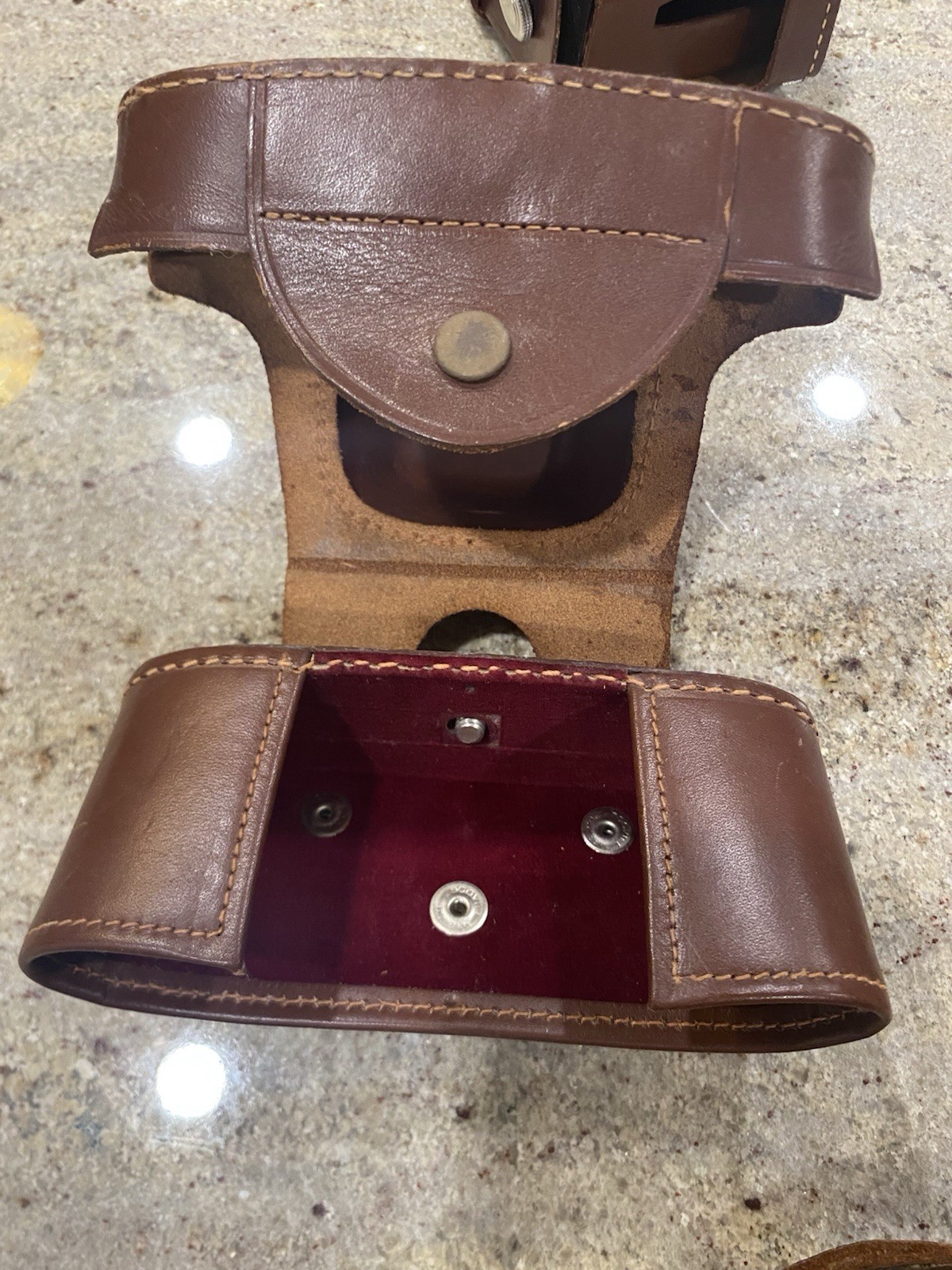 Lot of 5 Vintage Kodak Leather Camera Cases w Straps Signet & Others Clean