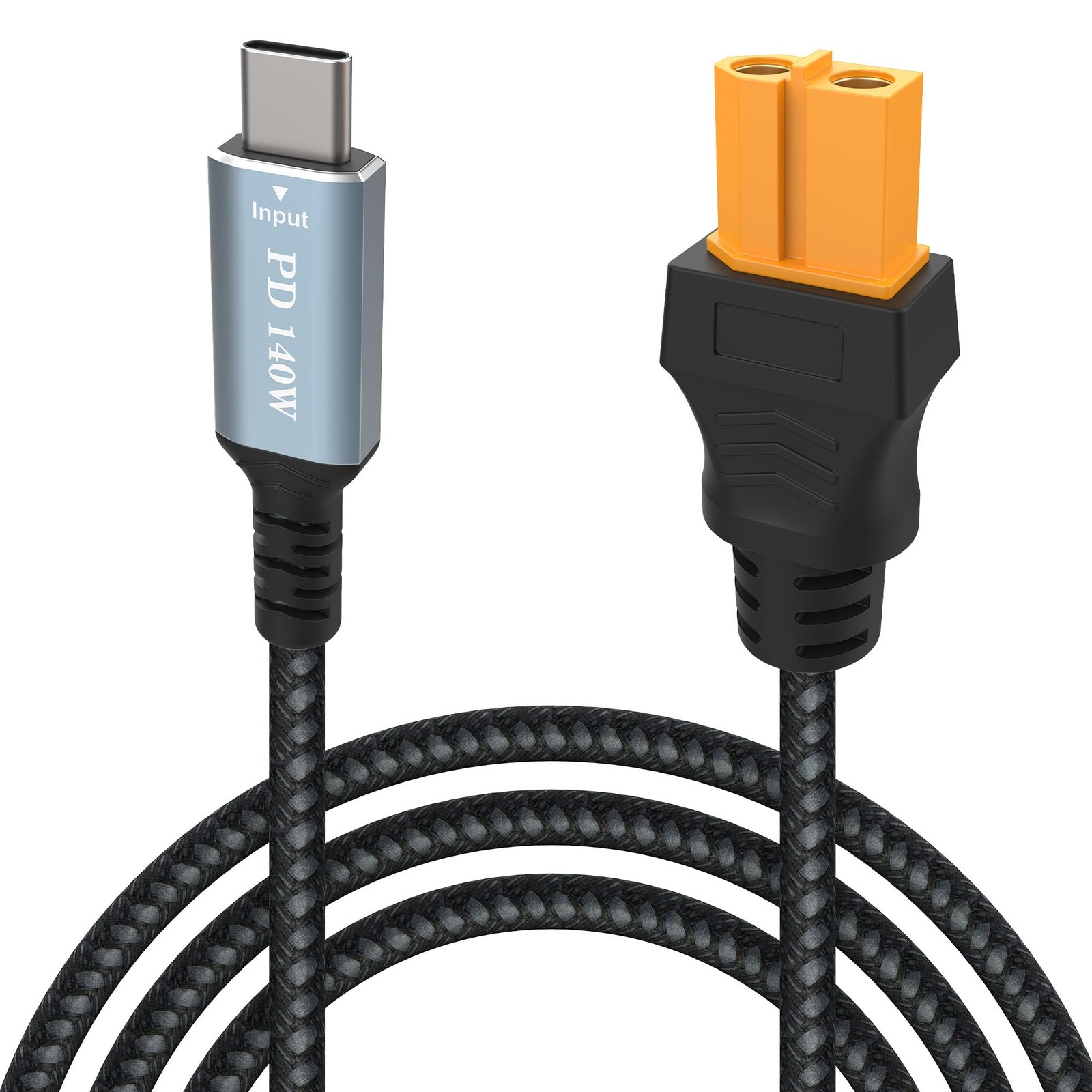 Zibee 6.6FT USB C to XT60 Charging Cable,Type C Female 6.6FT, BLACK