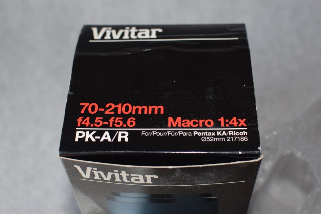 Vivitar 70-210mm F4.5-f5.6 Macro 1:4X Pentax KA Ricoh w/ Box Manual & Inserts
