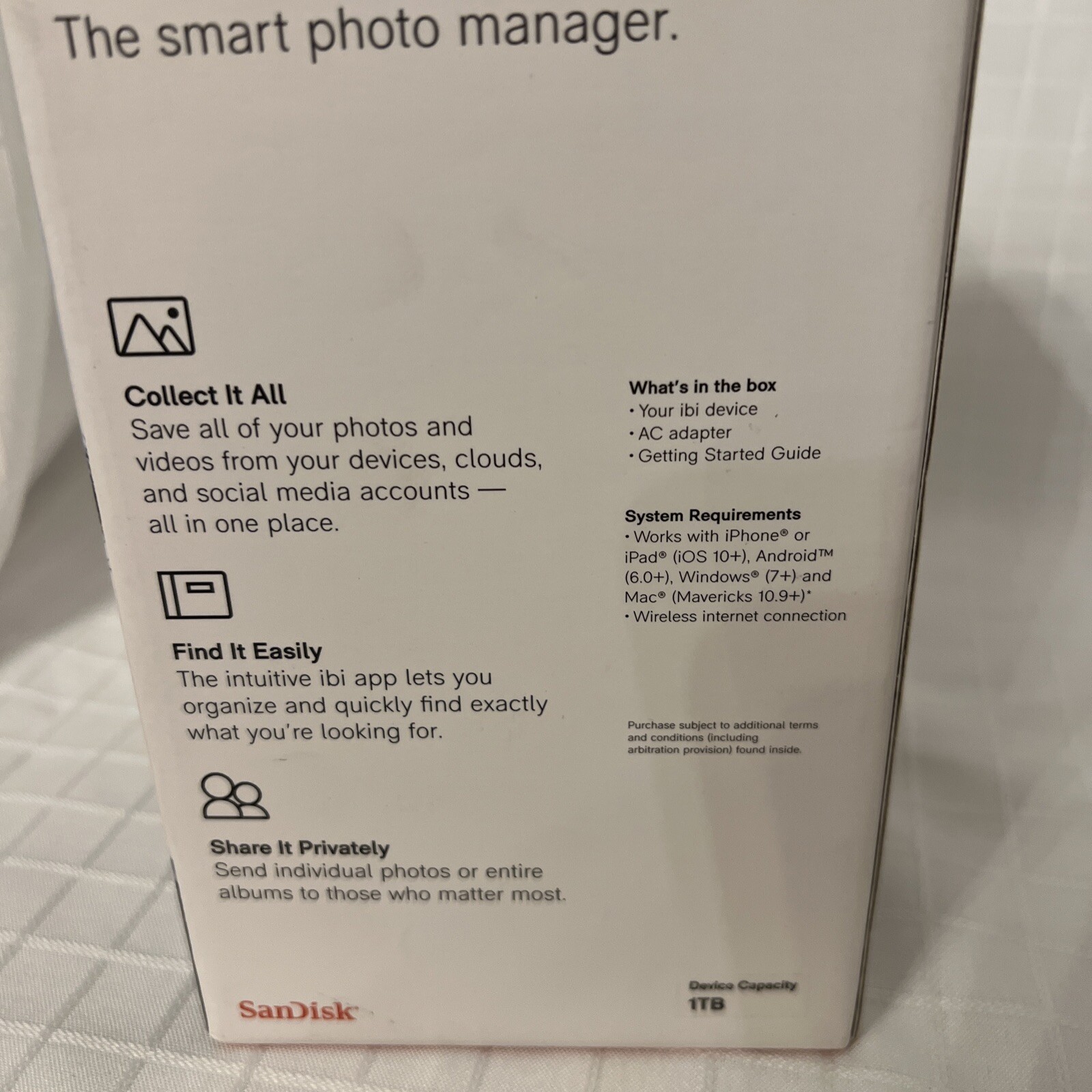 BRAND NEW SanDisk ibi 1TB Smart Photo Manager Storage U072504839 NOT OPENED