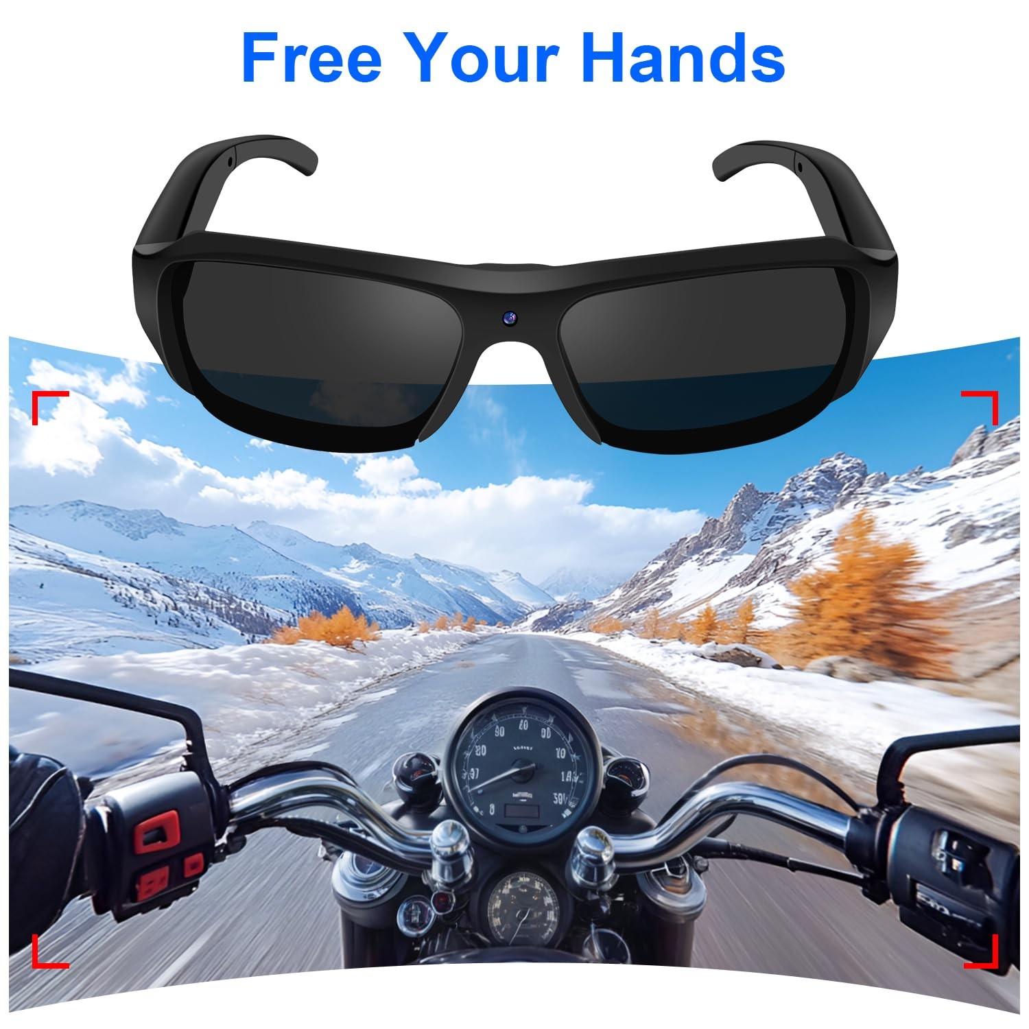TANGMI 1080P Smart Action Sunglasses with 32GB SD Card