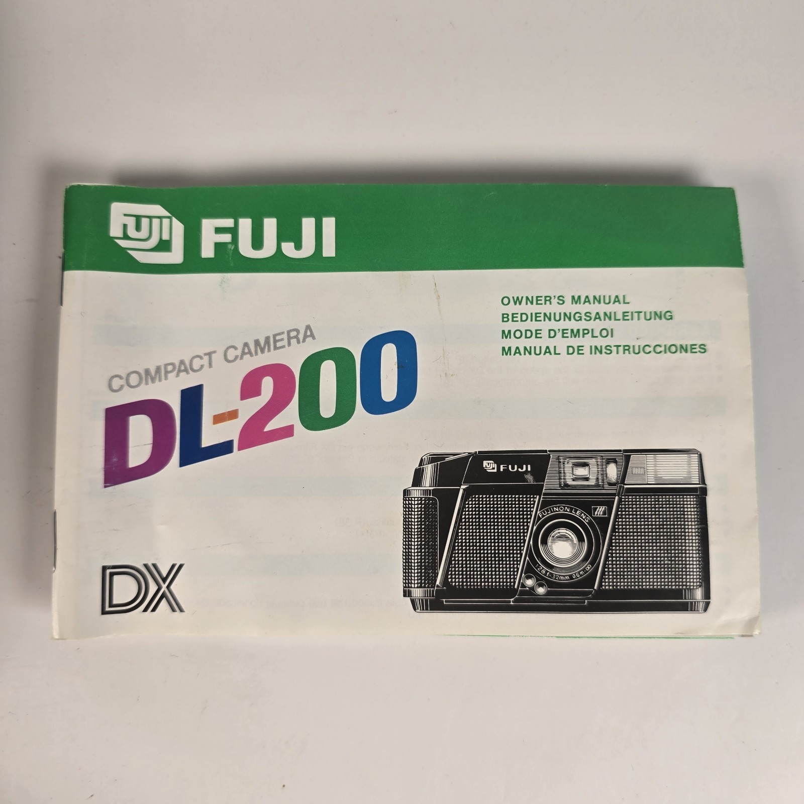Fuji DL-200 35mm Film Camera Bundle – Fujinon 2.8 Lens – Flash Works – Case/Manu