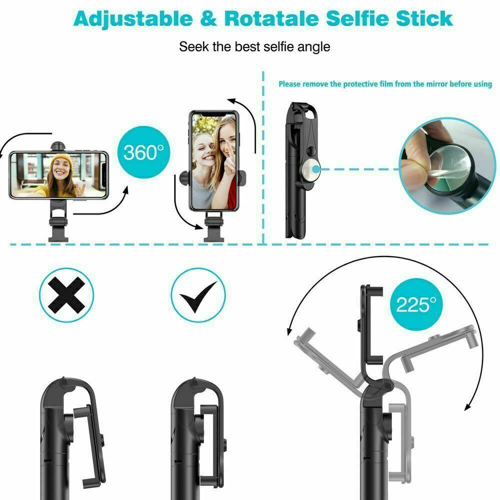 Extendable Selfie Stick Tripod Desktop Stand Desk Holder Remote For Cell Phone