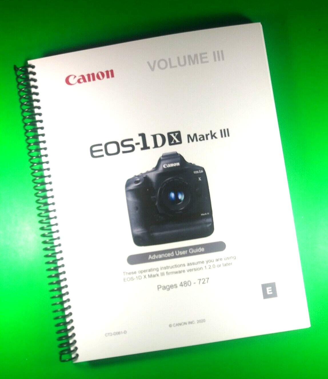 Owners Manual for Canon EOS 1DX MARK III Camera 965 Pages 4 Vol Set W/Clear Cove