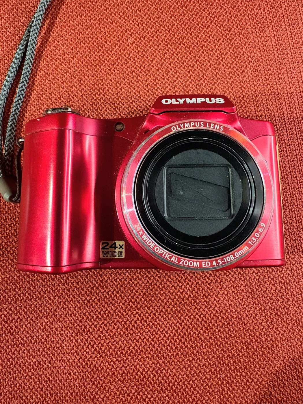 Olympus SZ-14 14MP Digital Camera 24x Zoom Red with 2 New Batteries & Charger