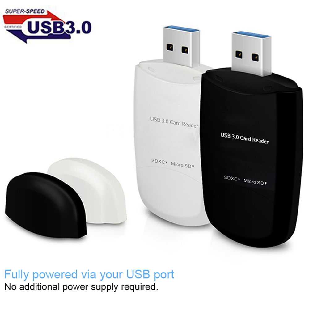 2 Pcs 8-in-1 USB 3.0 5Gb/s Memory Card Reader For SDHC/SDXC/MicroSDHC/MicroSDXC