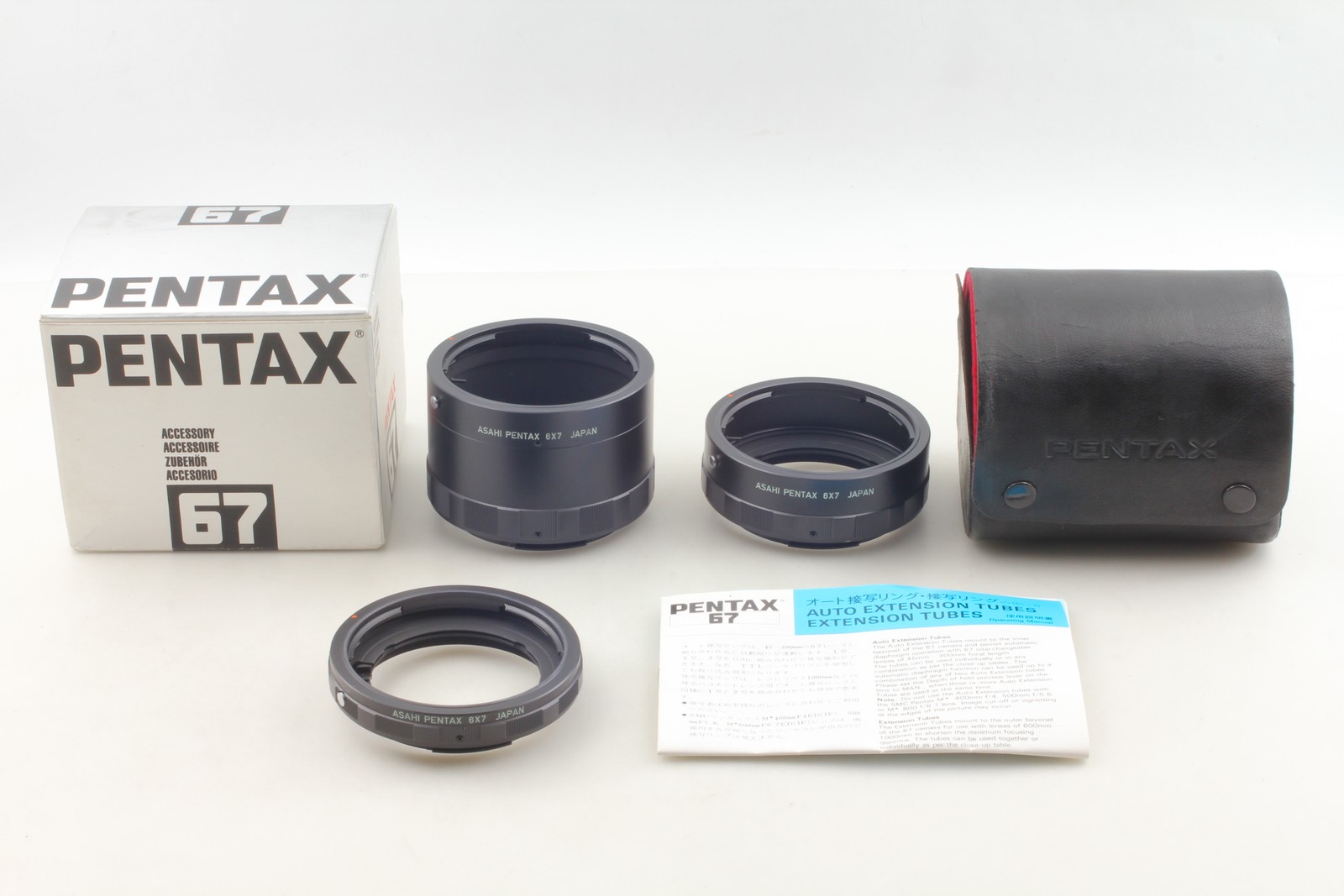 [Unused w/Boxed] Pentax 67 Extension Tube Tubes set 1 2 3 w/Case 6×7 From JAPAN
