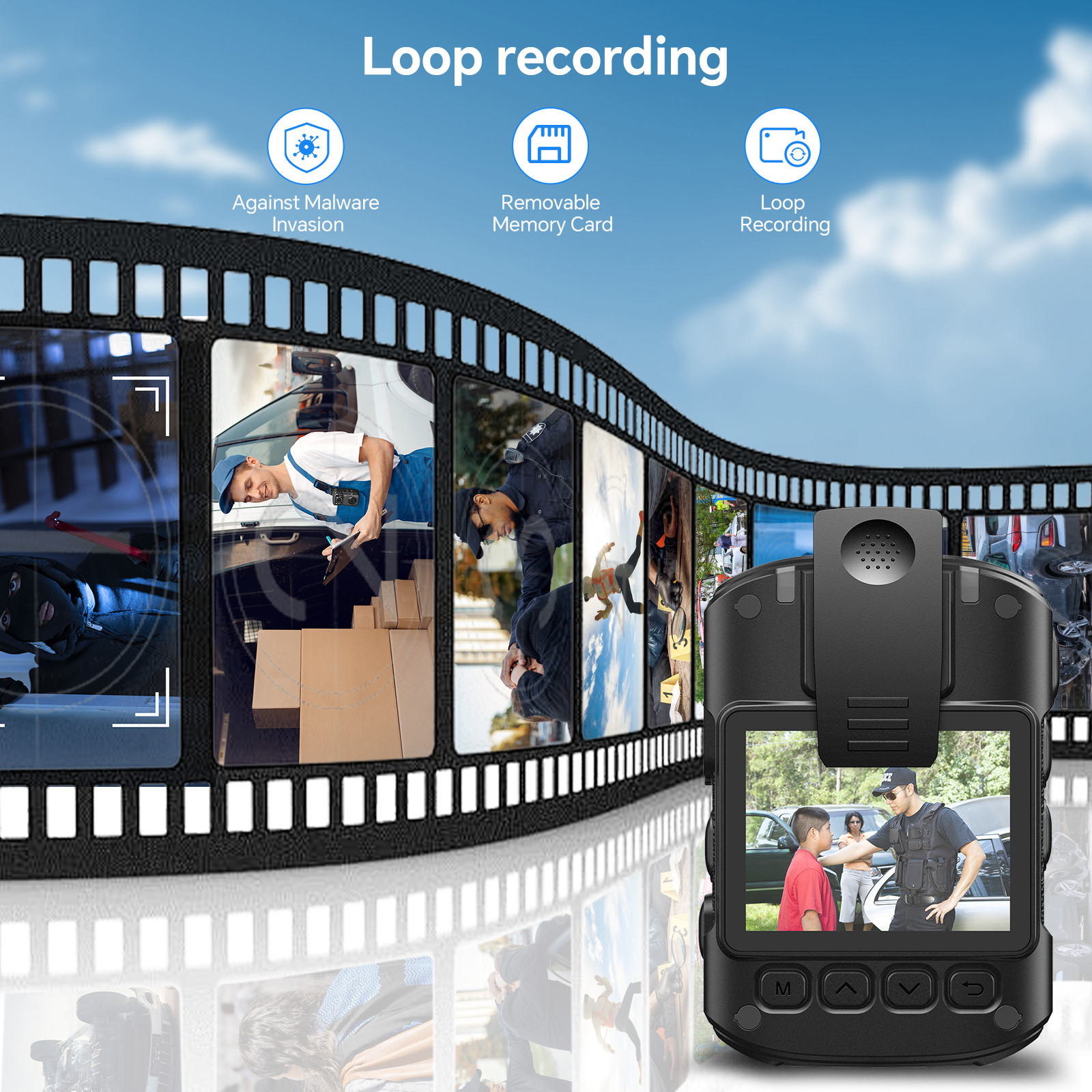 BOBLOV 4K Body Camera Audio Video GPS Police Worn Camcorder Law Enforcement 128G