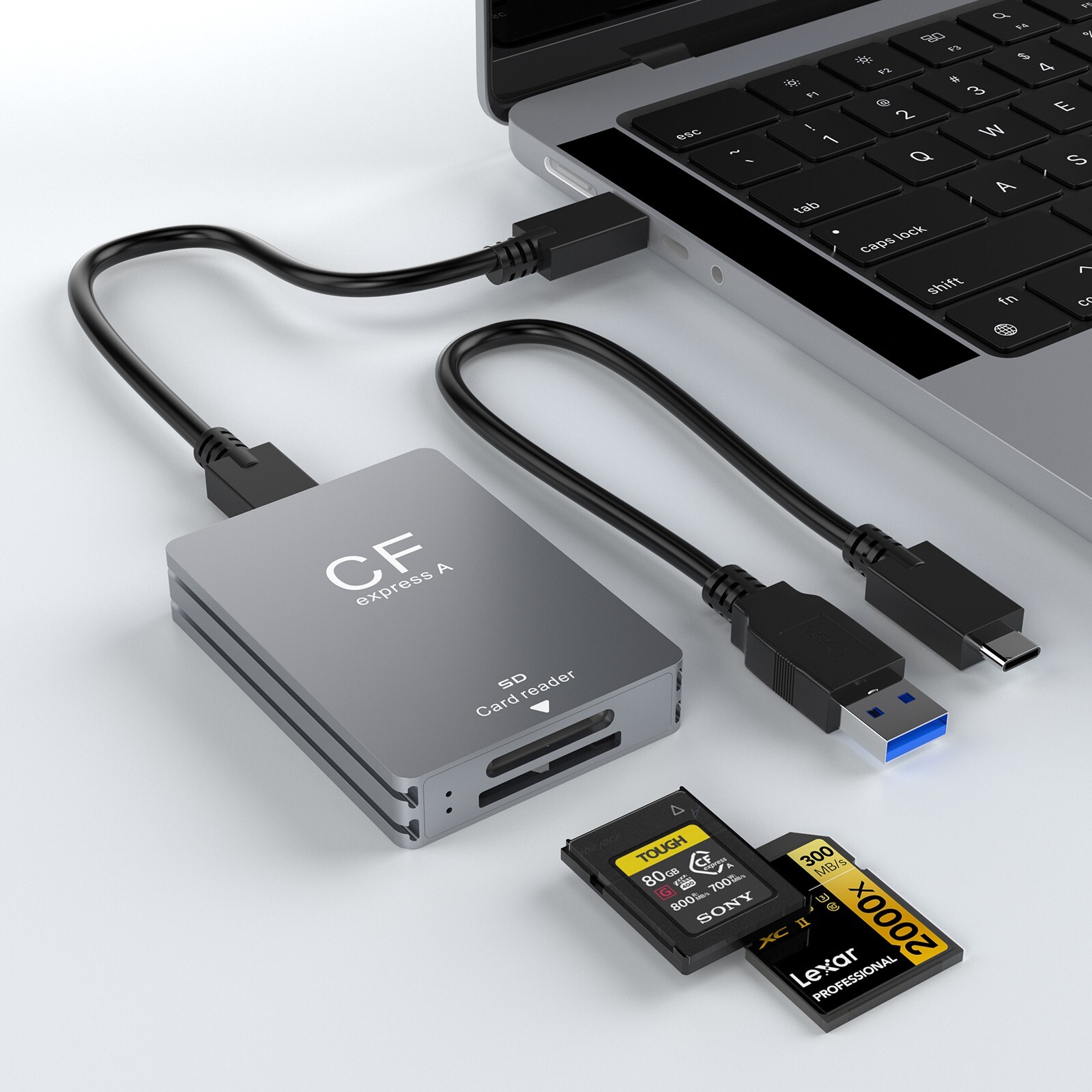 Sony CFexpress Type A&SD Card Reader High-Speed Dual Slot USB 3.2-For Cameras/PC