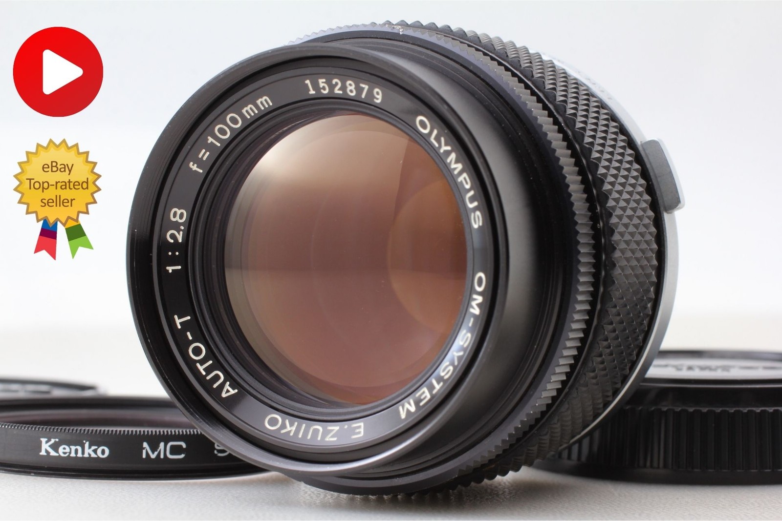 [N MINT+ w/Caps] Olympus OM-SYSTEM E.Zuiko Auto T 100mm f/2.8 MF Lens From JAPAN