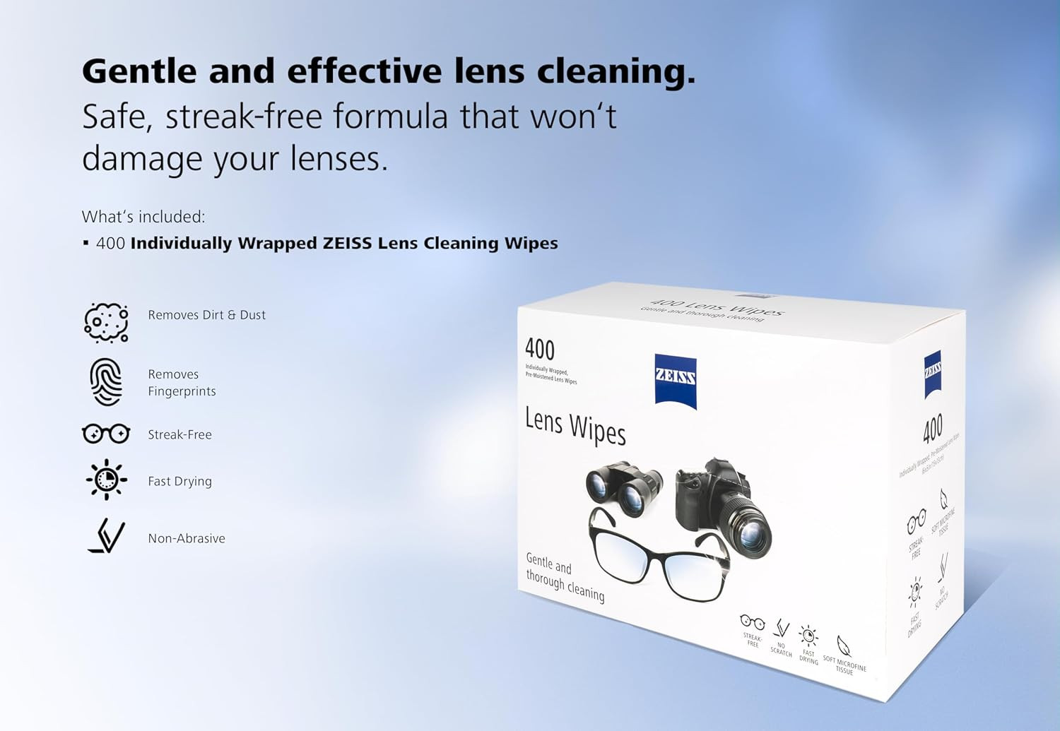 Pre-Moistened Lens Cleaning Wipes 400 Count Free Shipping
