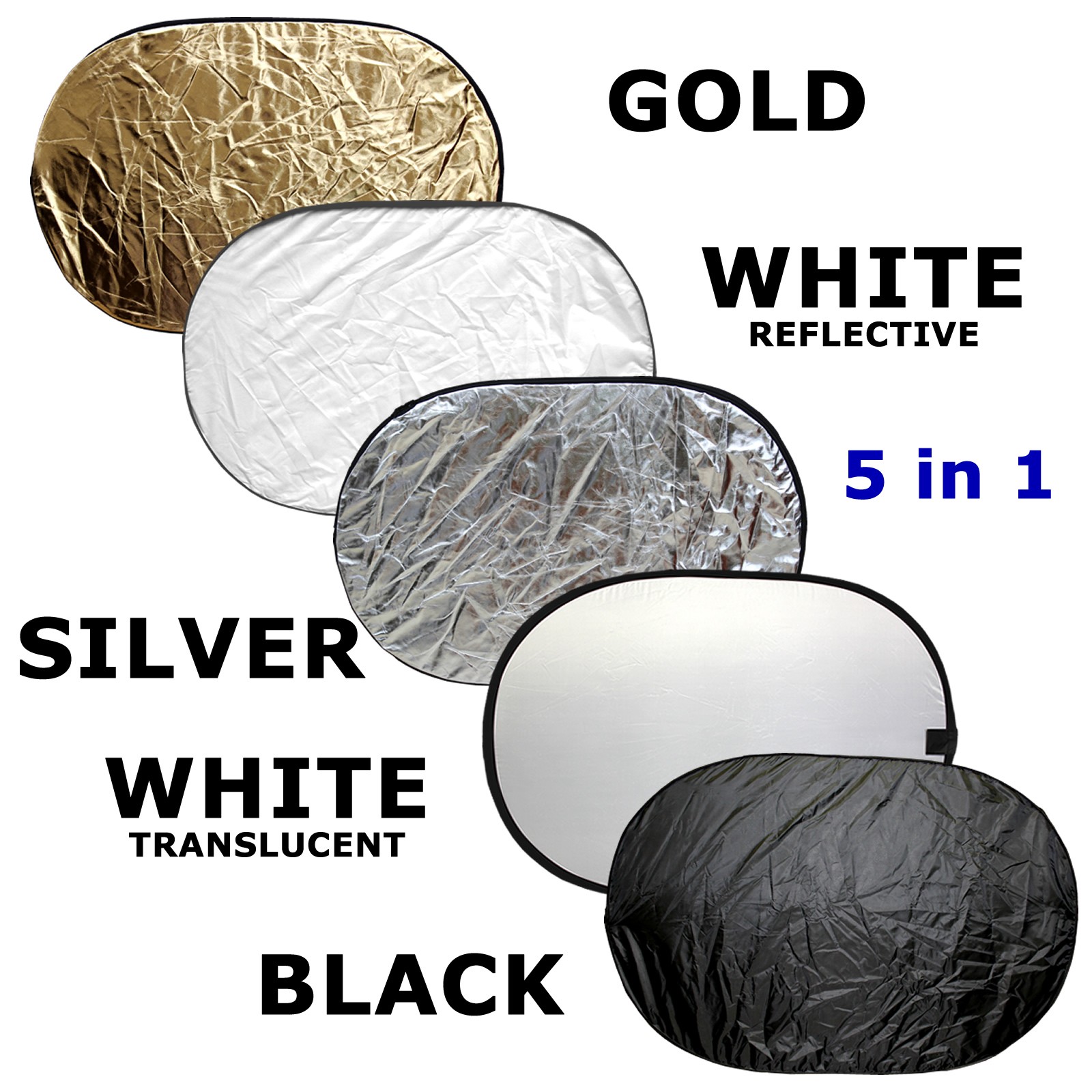 24″x36″ 5in1 Photography Studio Multi Photo Collapsible Light Reflector(60x90cm)