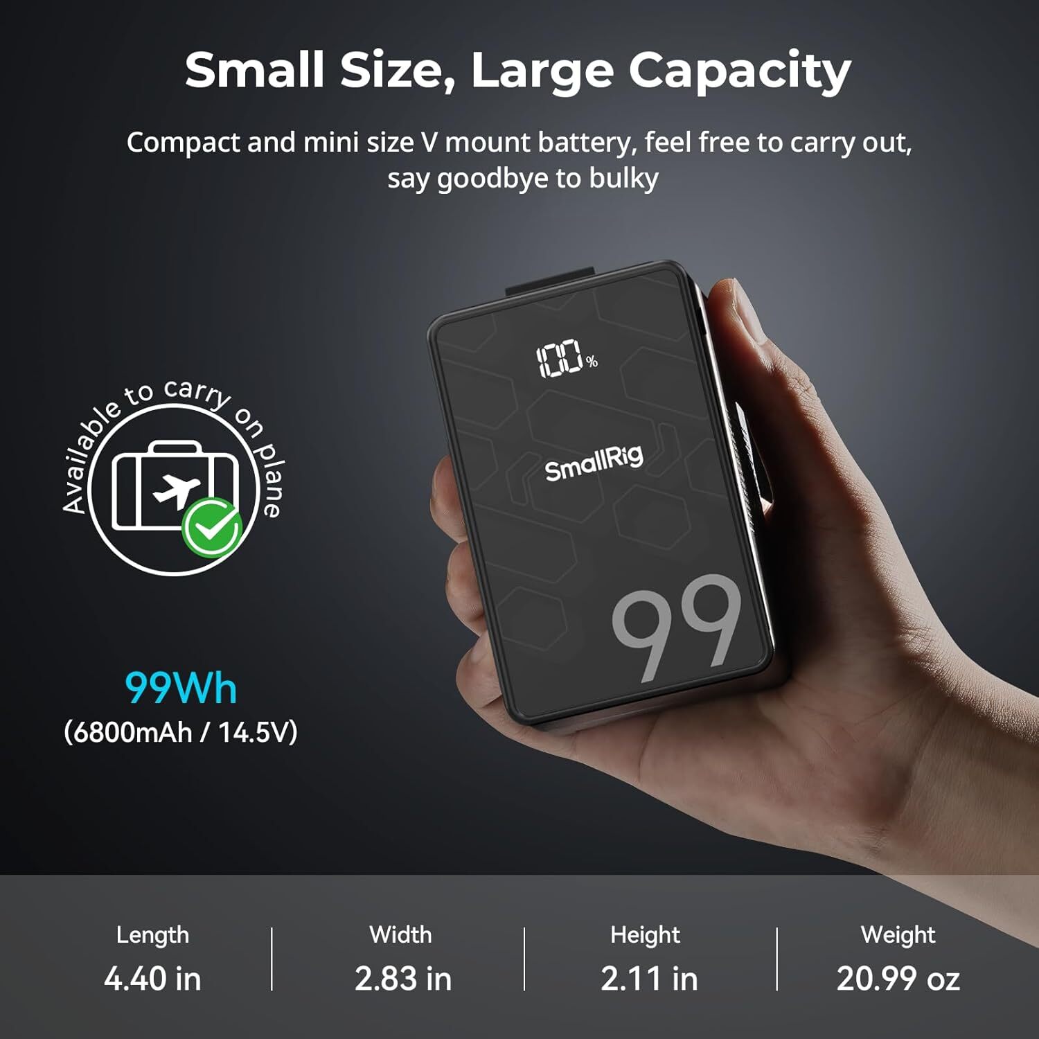 SmallRig VB99 SE Mini V-Mount Battery (6800mAh) 4823