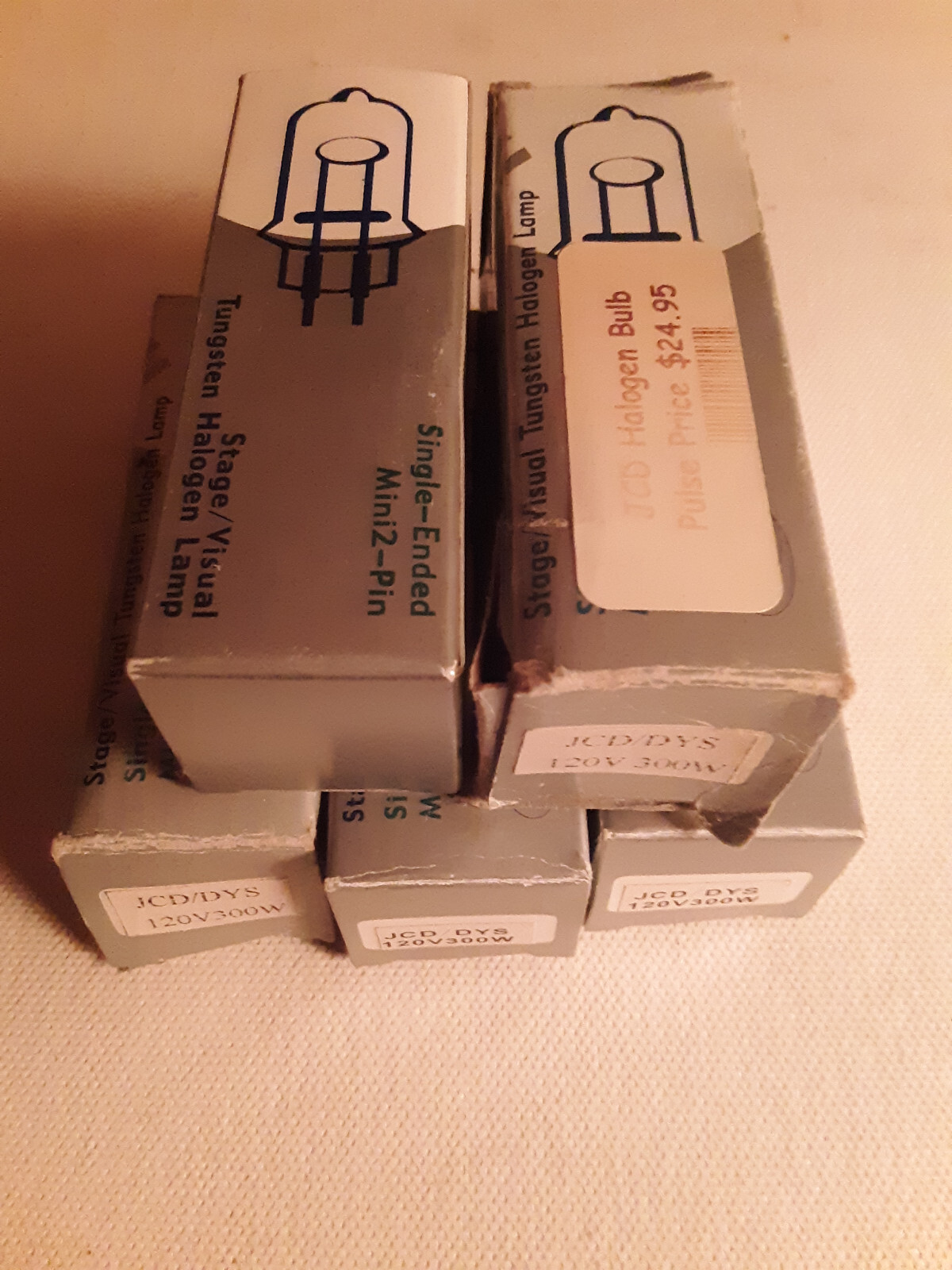 LOT of 5…JCD DYS 120V 300W Halogen Lamp 120V300W Bulb 120v 300w