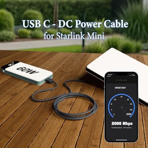 Starlink Mini USB C to DC Power Cable – 3.2ft Starlink Mini Type-C to DC 1M