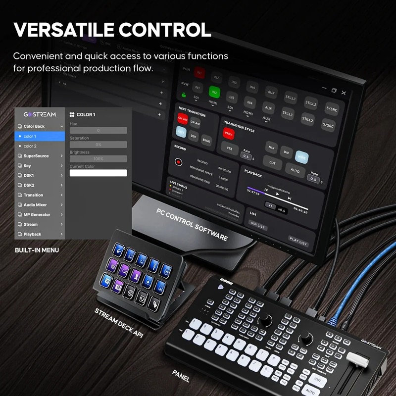 Osee GoStream Duet 8 ISO 4 HDMI&SDI Inputs 4 Stream Inputs Video Switcher