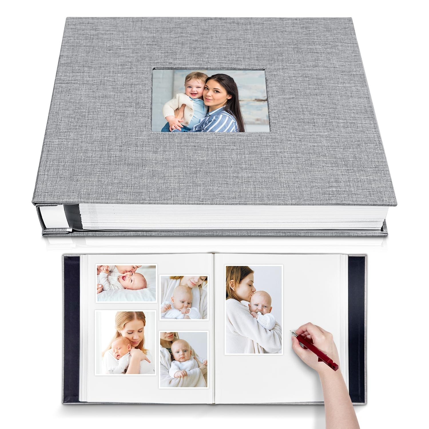 Photo Album Large Self Adhesive Picture Display Window Scrapbook for 4X6 8X10