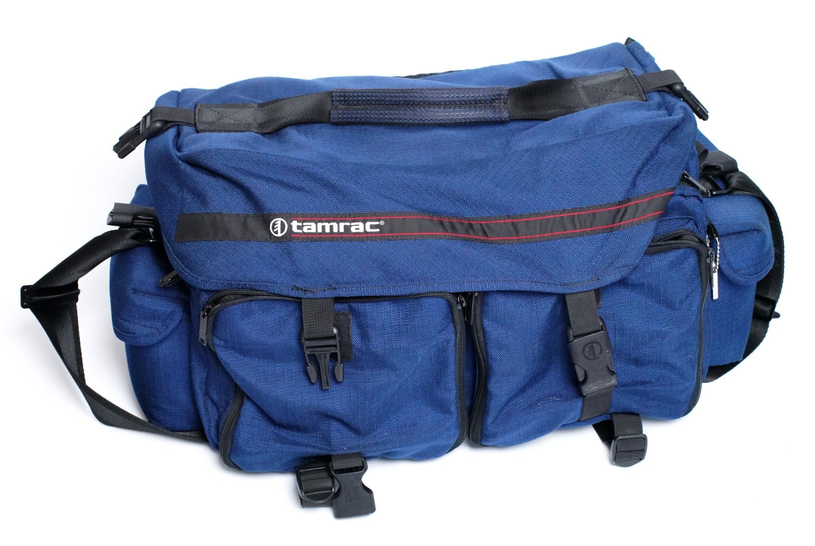 Tamrac 614 Super Pro 14 Large Camera Shoulder Bag Blue Ripstop Nylon Great Cond
