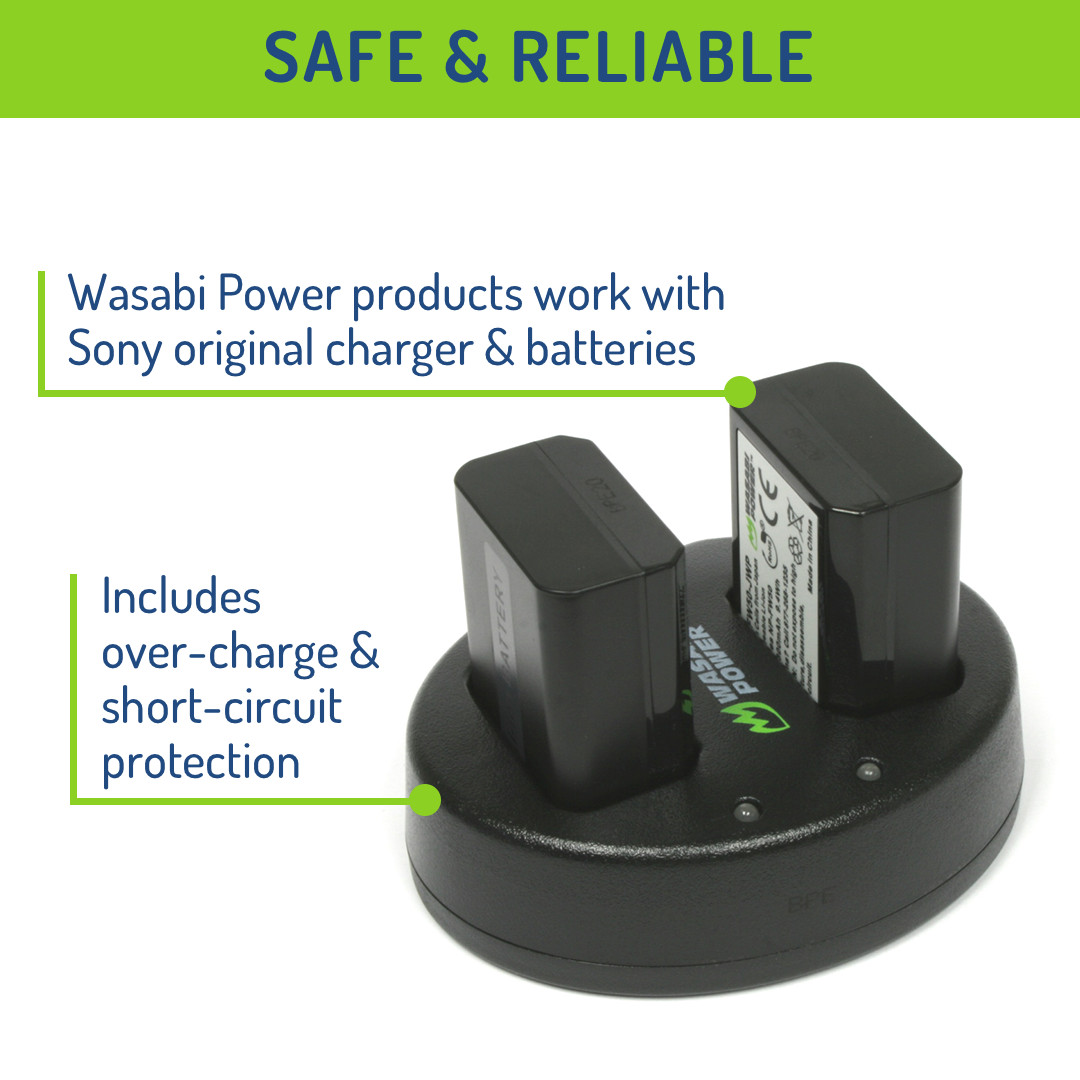 Wasabi Power Battery (2-Pack) and Dual Charger for Sony NP-FW50